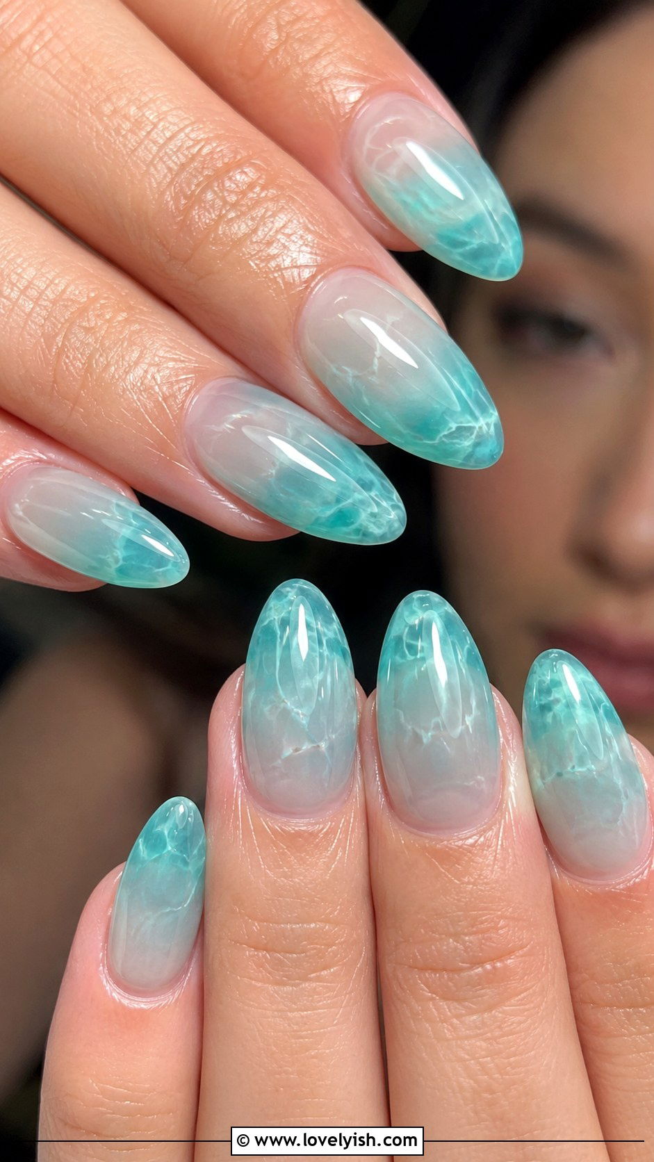 Sheer Aqua Jelly Ocean Nails - 50 ocean nails - 50 ocean nails