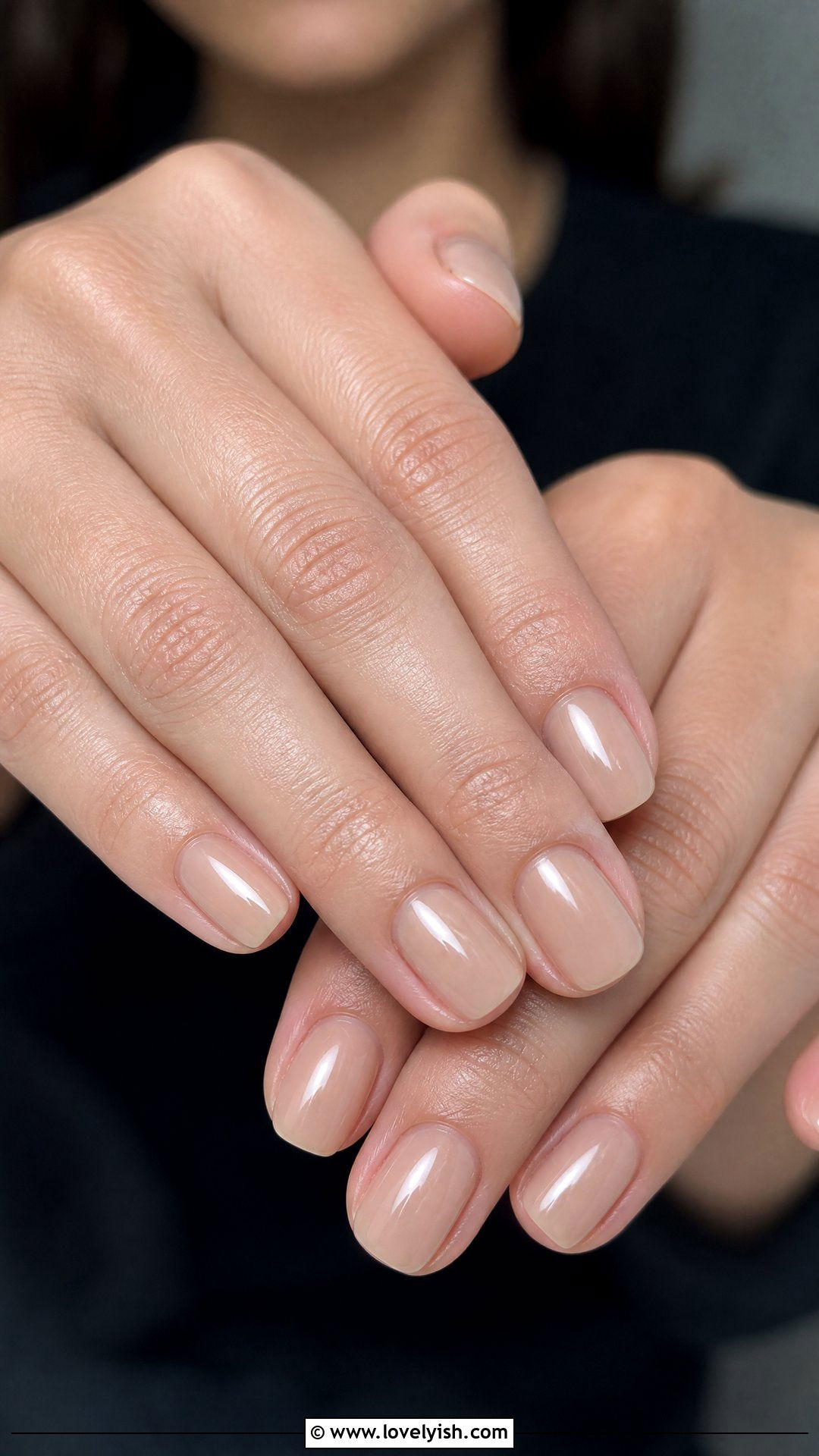 Sheer Beige Everyday Nails - 50 simple short nail designs - 50 simple short nail designs