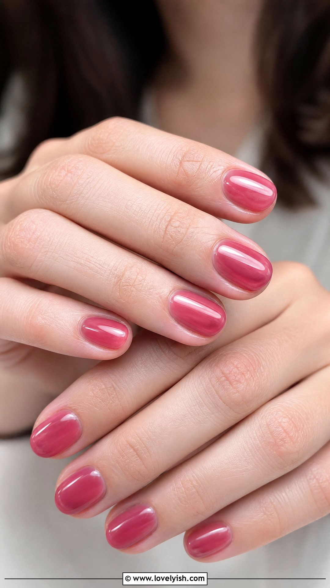 Sheer Berry Short Nails - 50 classy short nail designs - 50 classy short nail designs