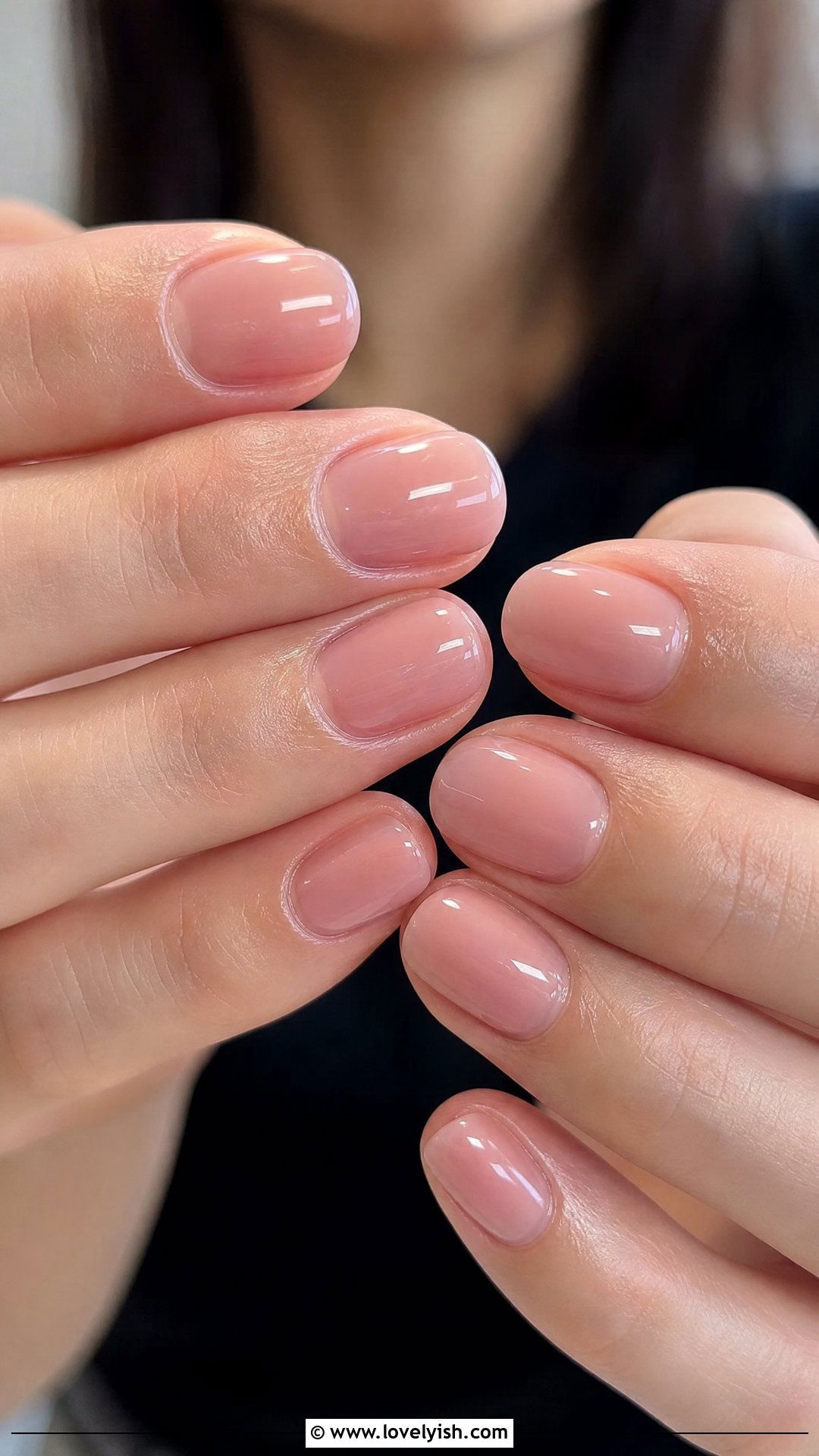Sheer Blush Jelly Nails - 50 simple short nail designs - 50 simple short nail designs