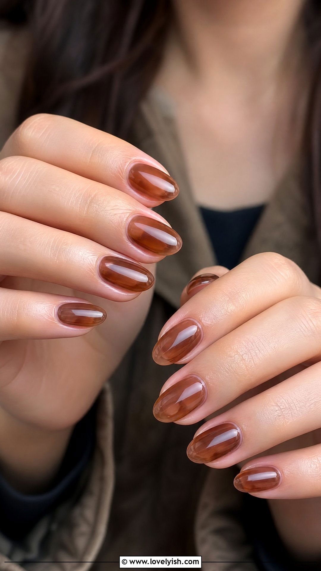 Sheer Brown Jelly Nails - 50 brown nails - 50 brown nails