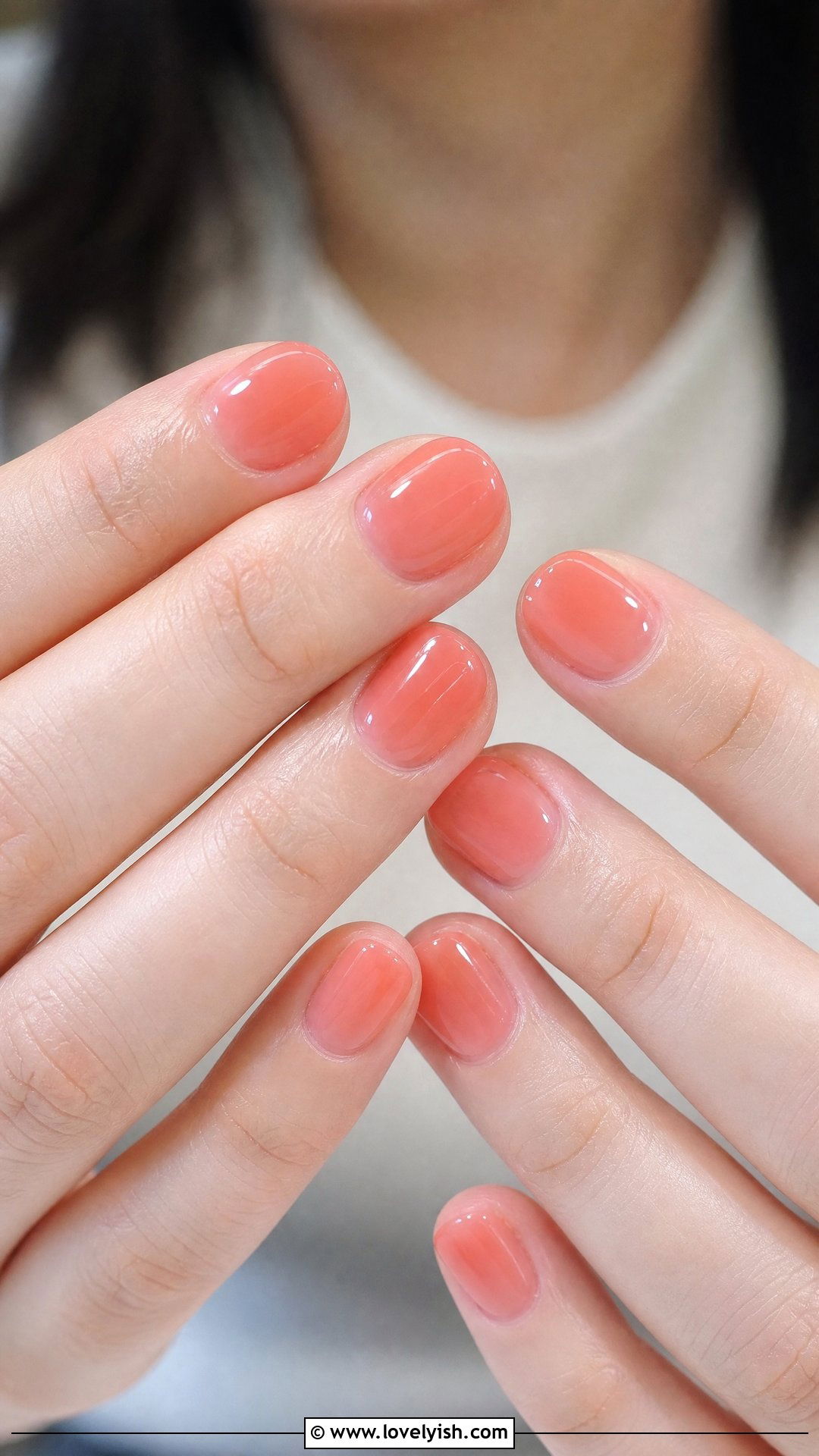 Sheer Coral Nails - 50 simple short nail designs - 50 simple short nail designs