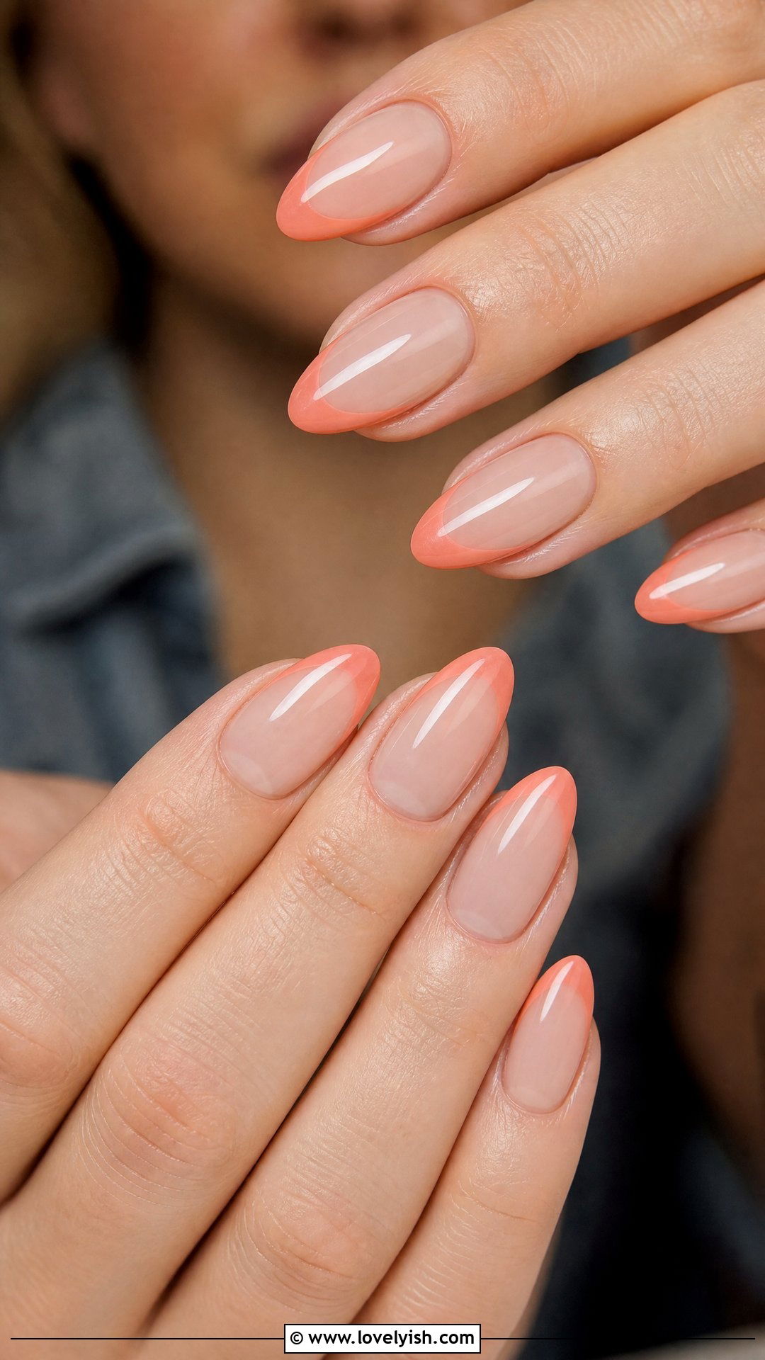 Sheer Coral Tip Nails - 50 beach nails - 50 beach nails