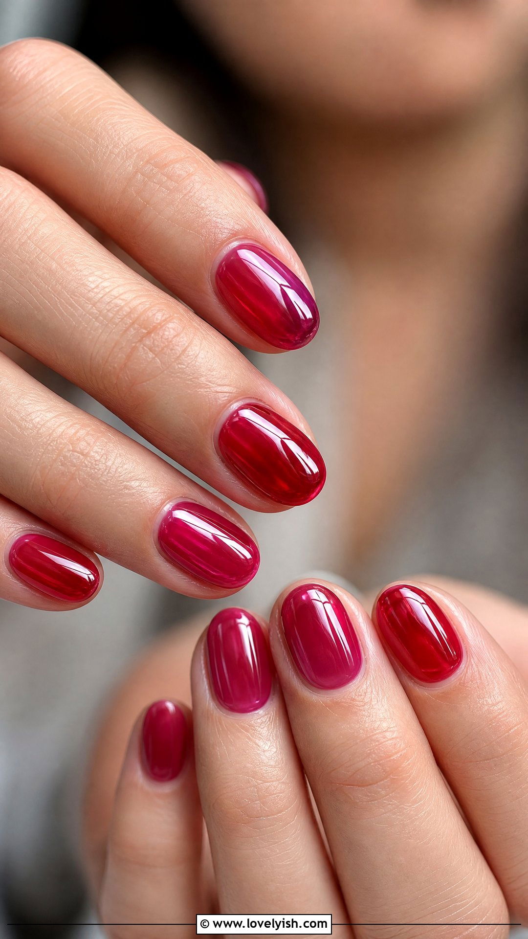 Sheer Jelly Berry Nails - 36 nails design 2026 - 36 nails design 2026