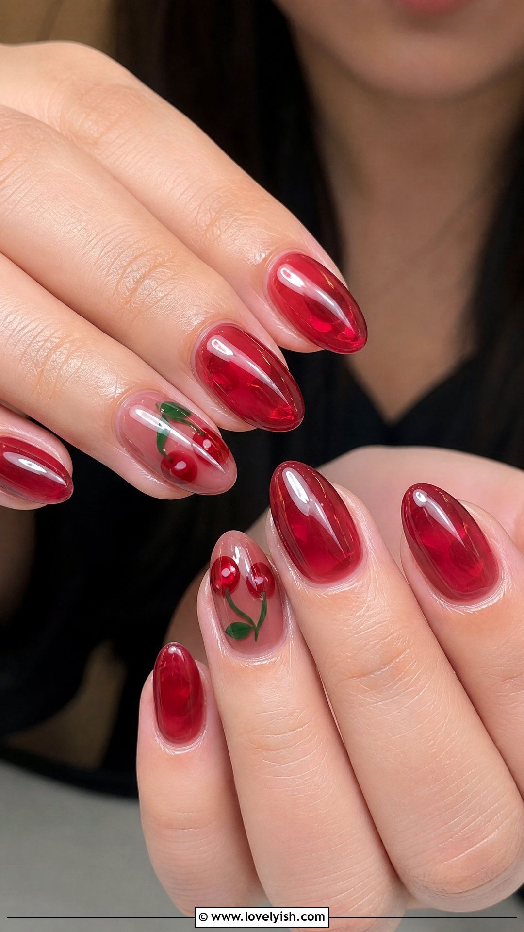 Sheer Jelly Cherry Nails - 50 cherry nails - 50 cherry nails