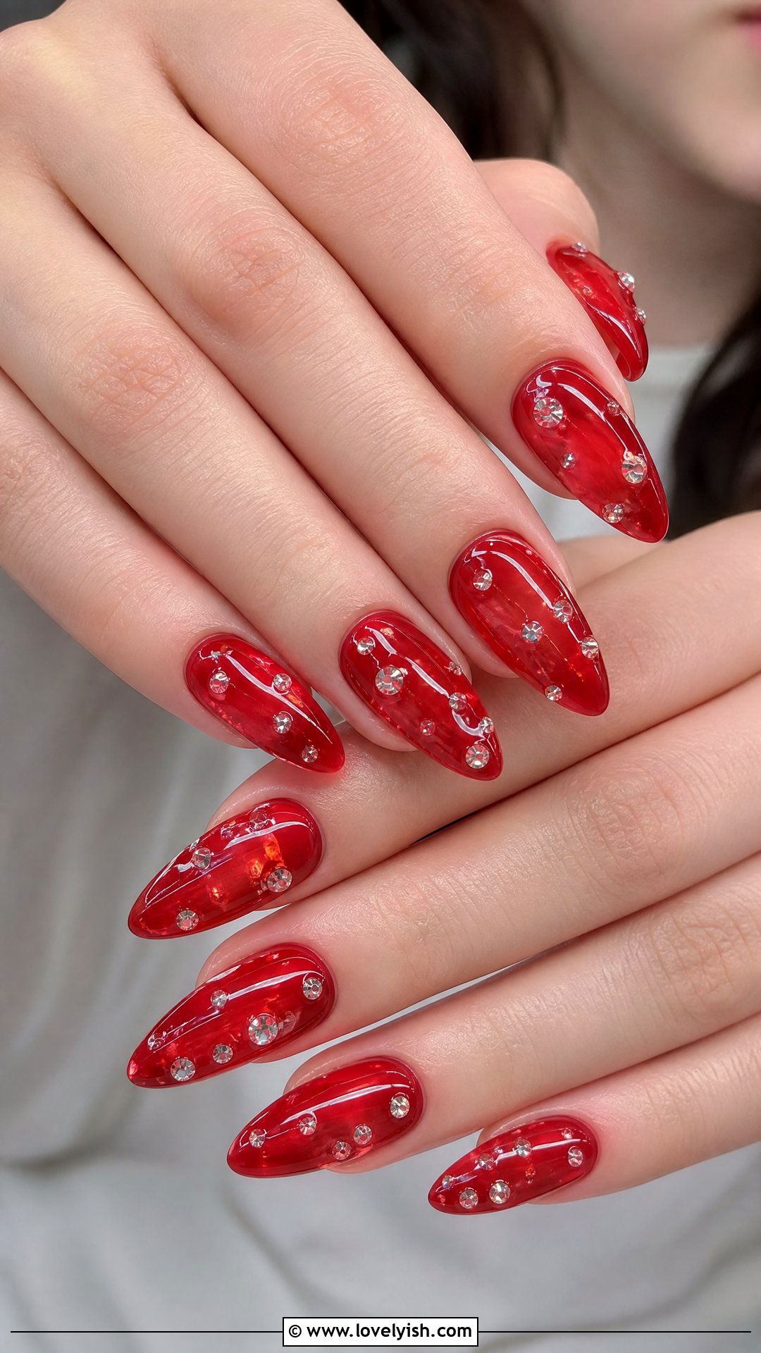 Sheer Jelly Diamond Nails - 50 diamond nails - 50 diamond nails