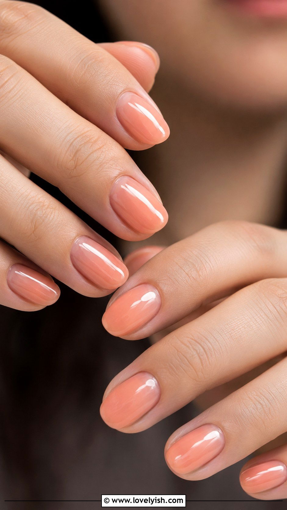 Sheer Jelly Peach Short Nails - 25 short nails design ideas - 25 short nails design ideas