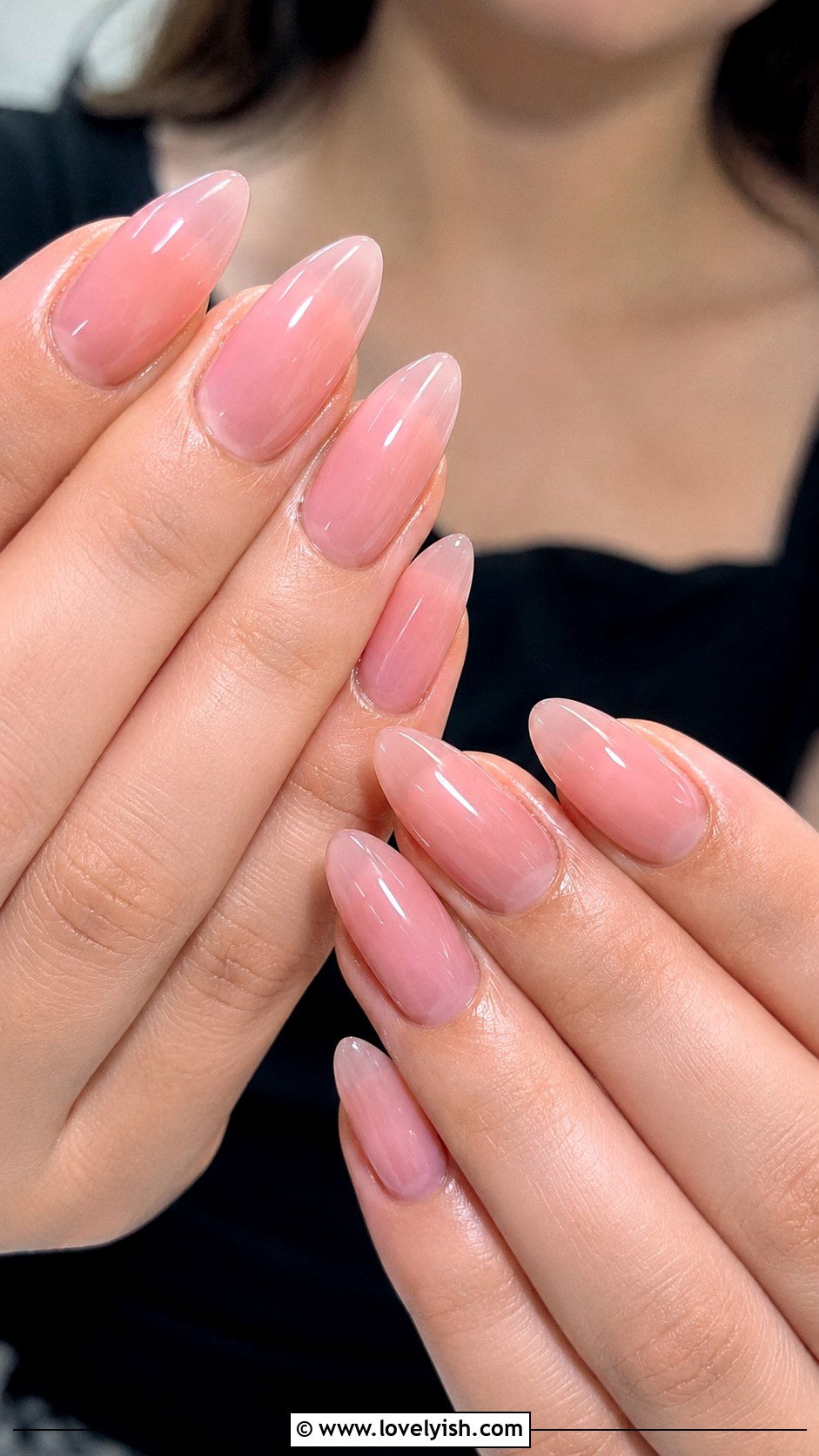 Sheer Jelly Pink Almond Nails - 50 almond nails - 50 almond nails