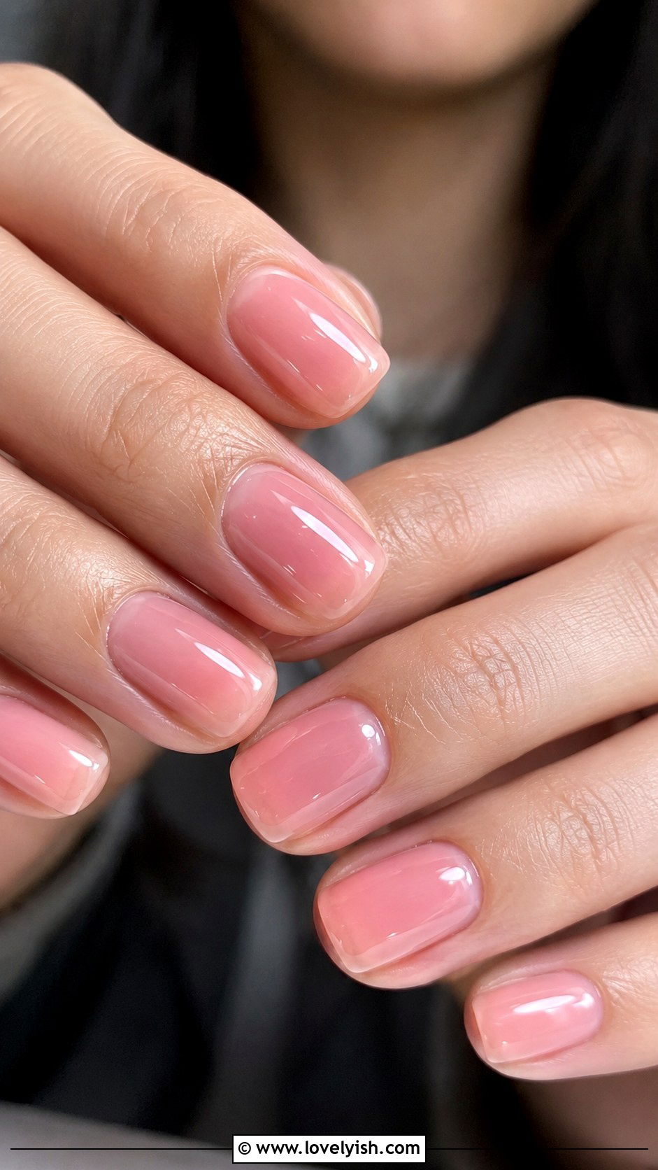 Sheer Jelly Pink Nails - 42 spring nail ideas - 42 spring nail ideas