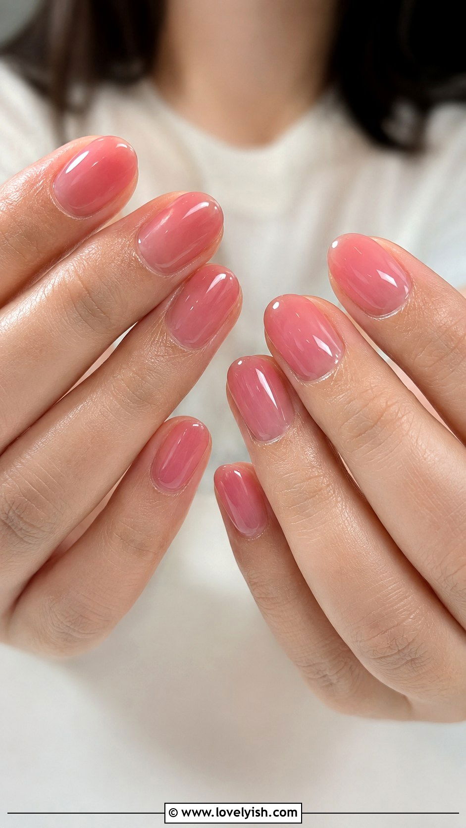Sheer Jelly Pink Nails - 50 april nail designs - 50 april nail designs