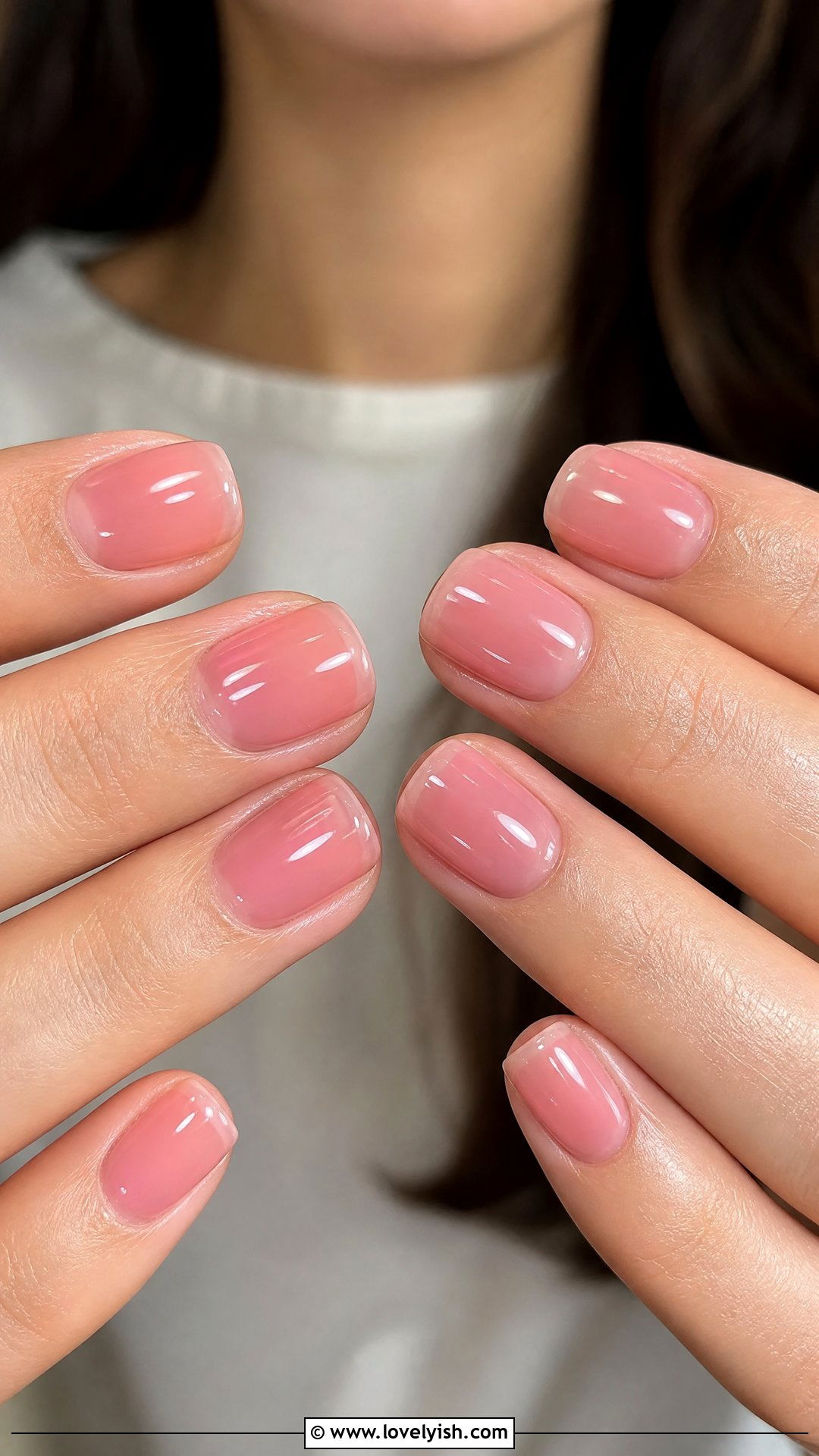 Sheer Jelly Pink Nails - 50 feminine nails - 50 feminine nails