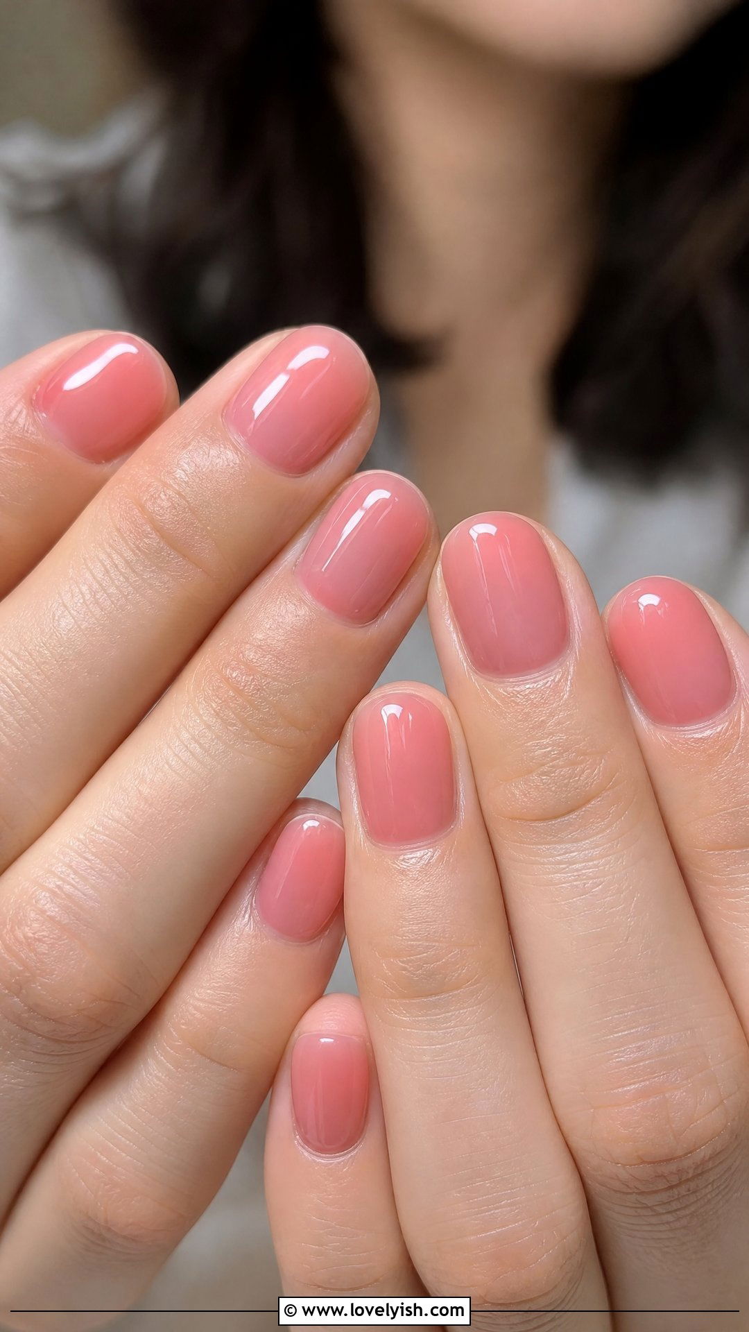 Sheer Jelly Pink Nails - 38 simple nail art designs - 38 simple nail art designs