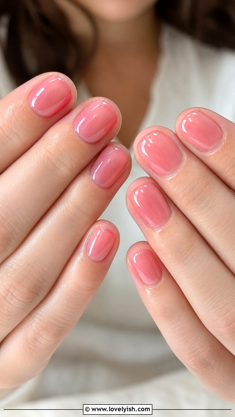 Sheer Jelly Pink Nails - 40 nail design template - 40 nail design template