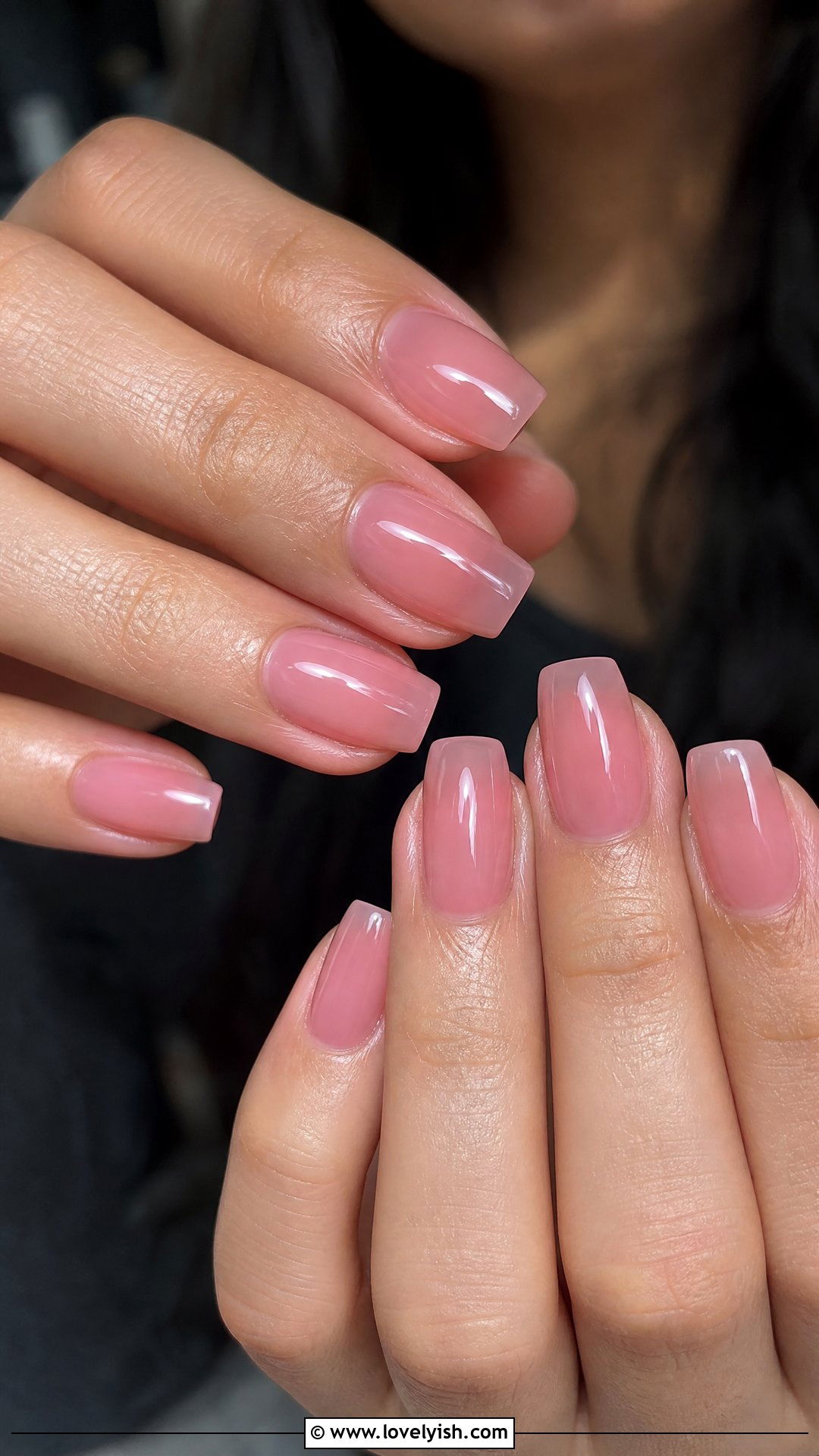 Sheer Jelly Pink Short Coffin Nails - 50 short coffin nails - 50 short coffin nails