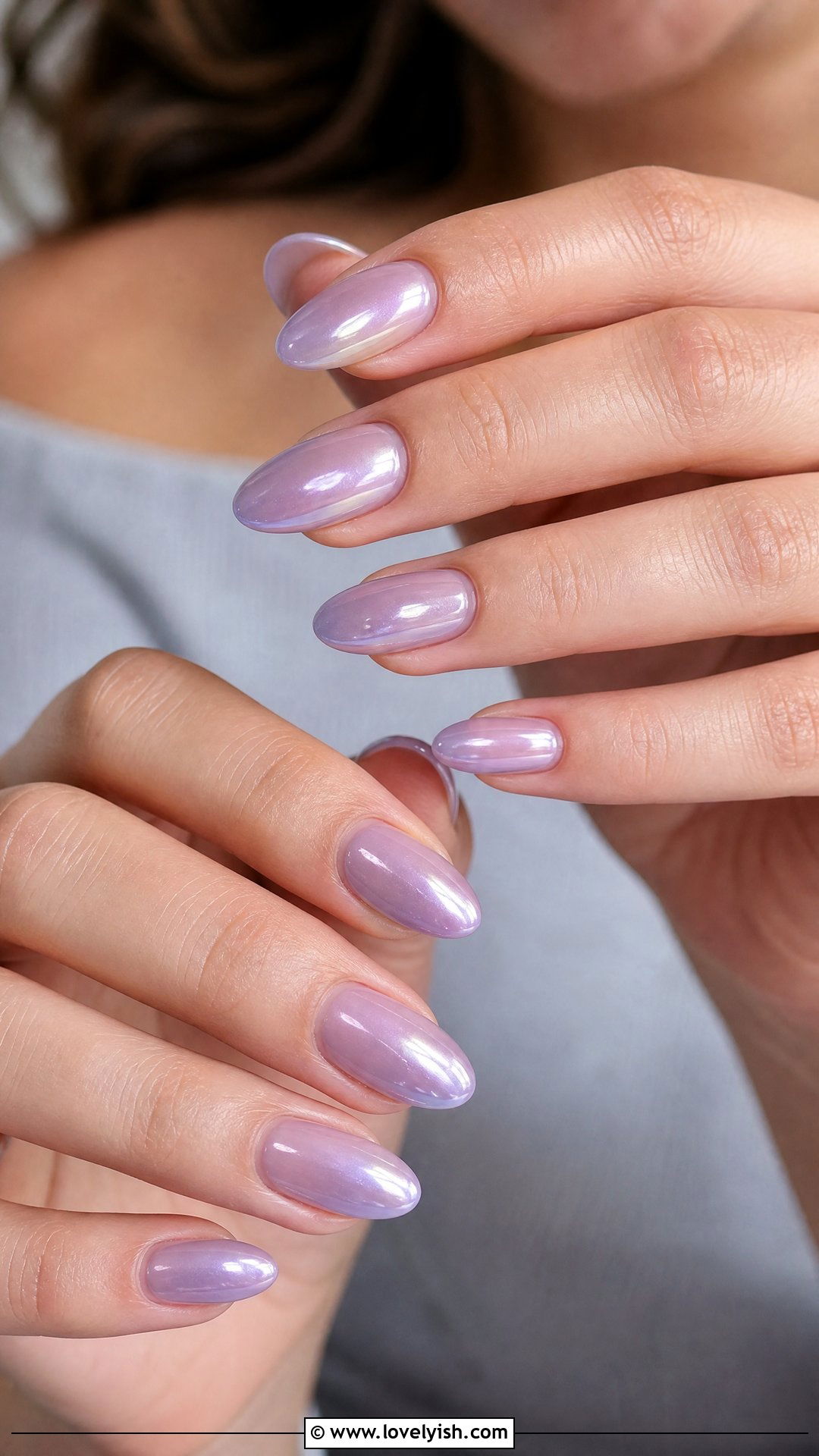 Sheer Lavender Glaze Nails - 50 classy spring nail designs - 50 classy spring nail designs