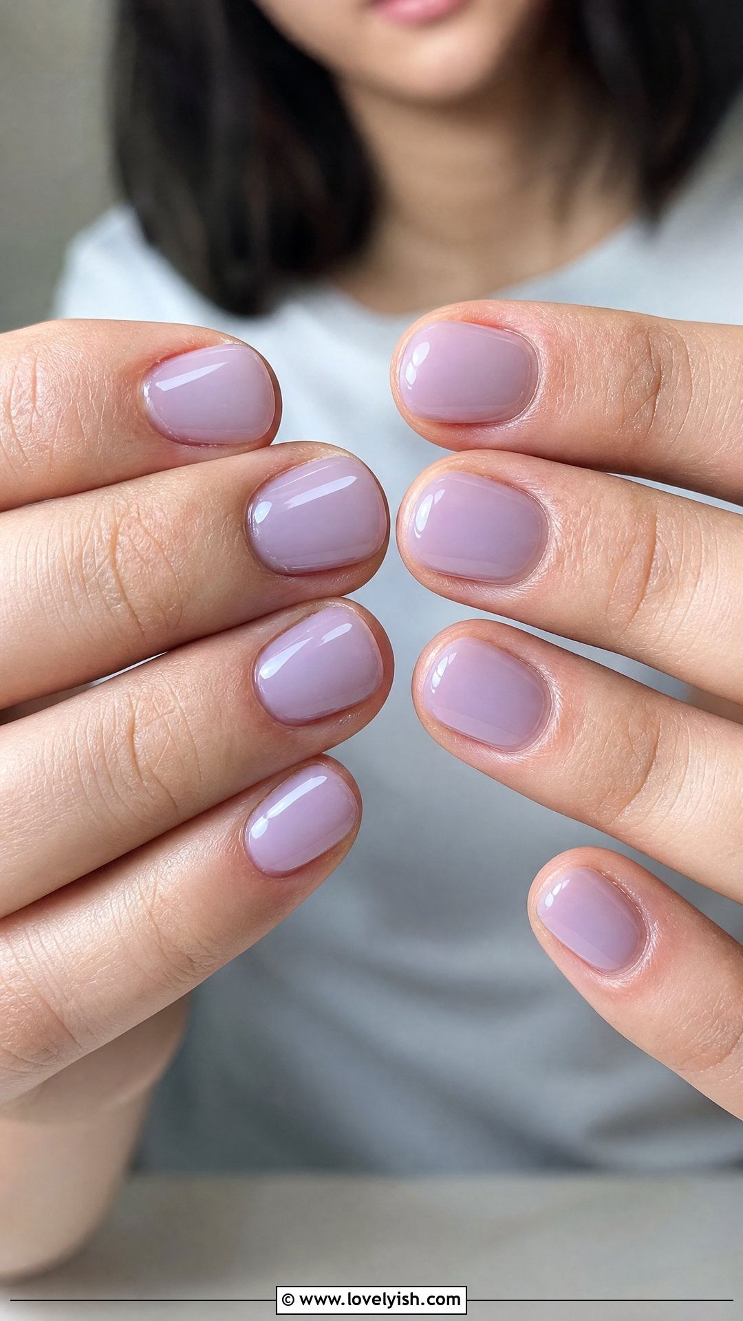 Sheer Lavender Nails - 50 simple short nail designs - 50 simple short nail designs