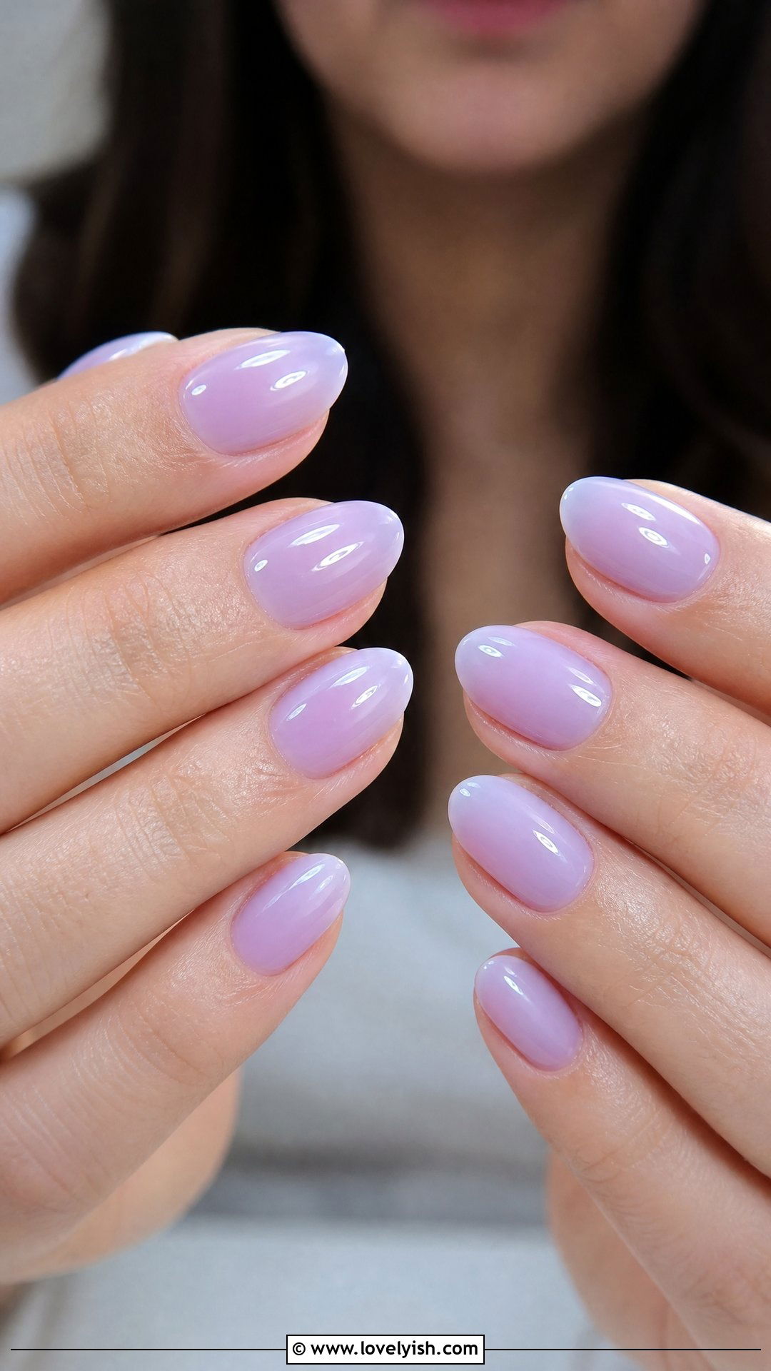 Sheer Lavender Short Nails - 50 classy short nail designs - 50 classy short nail designs