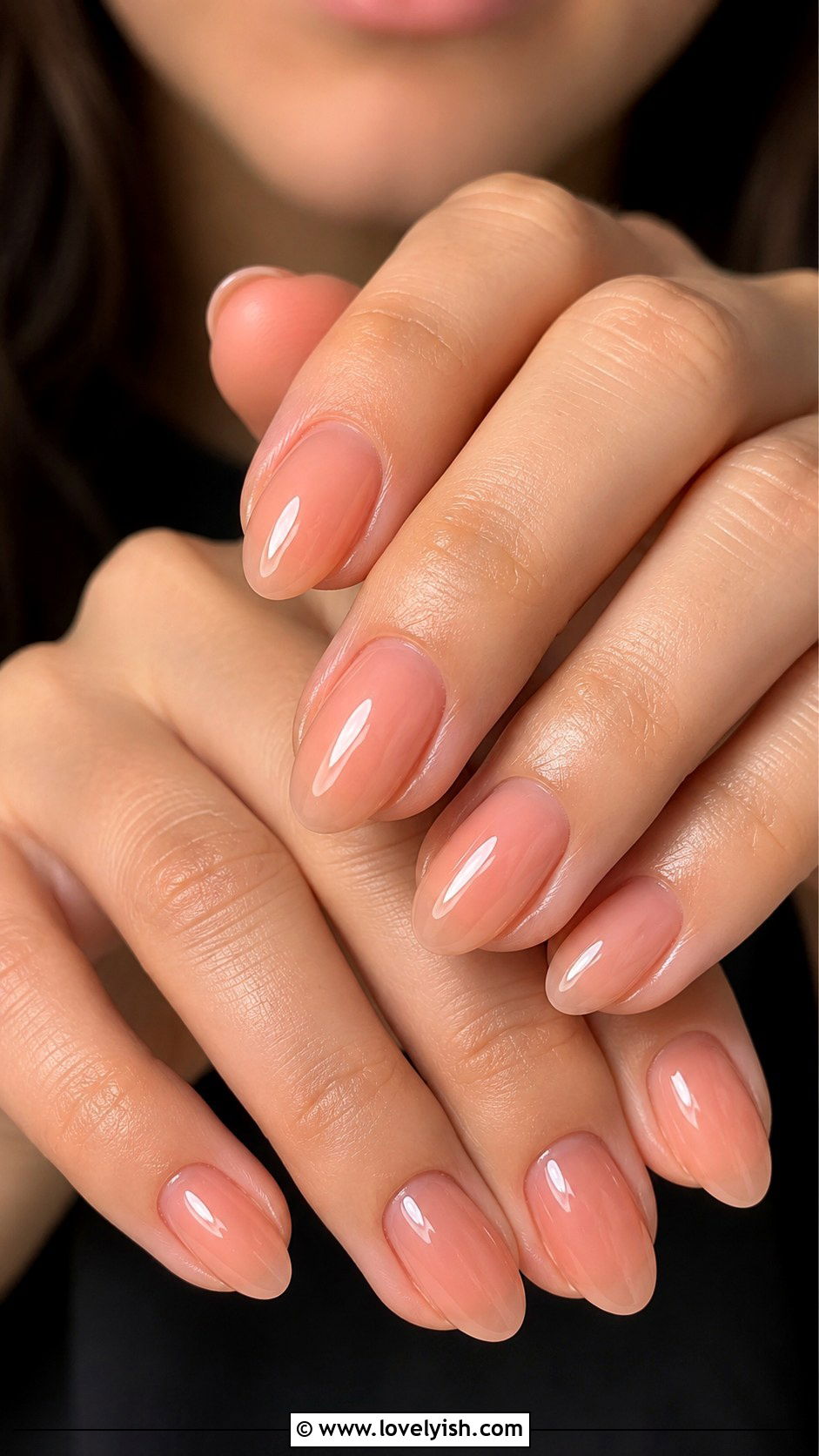 Sheer Lip Gloss Nails Short Almond - 50 work appropriate nails - 50 work appropriate nails