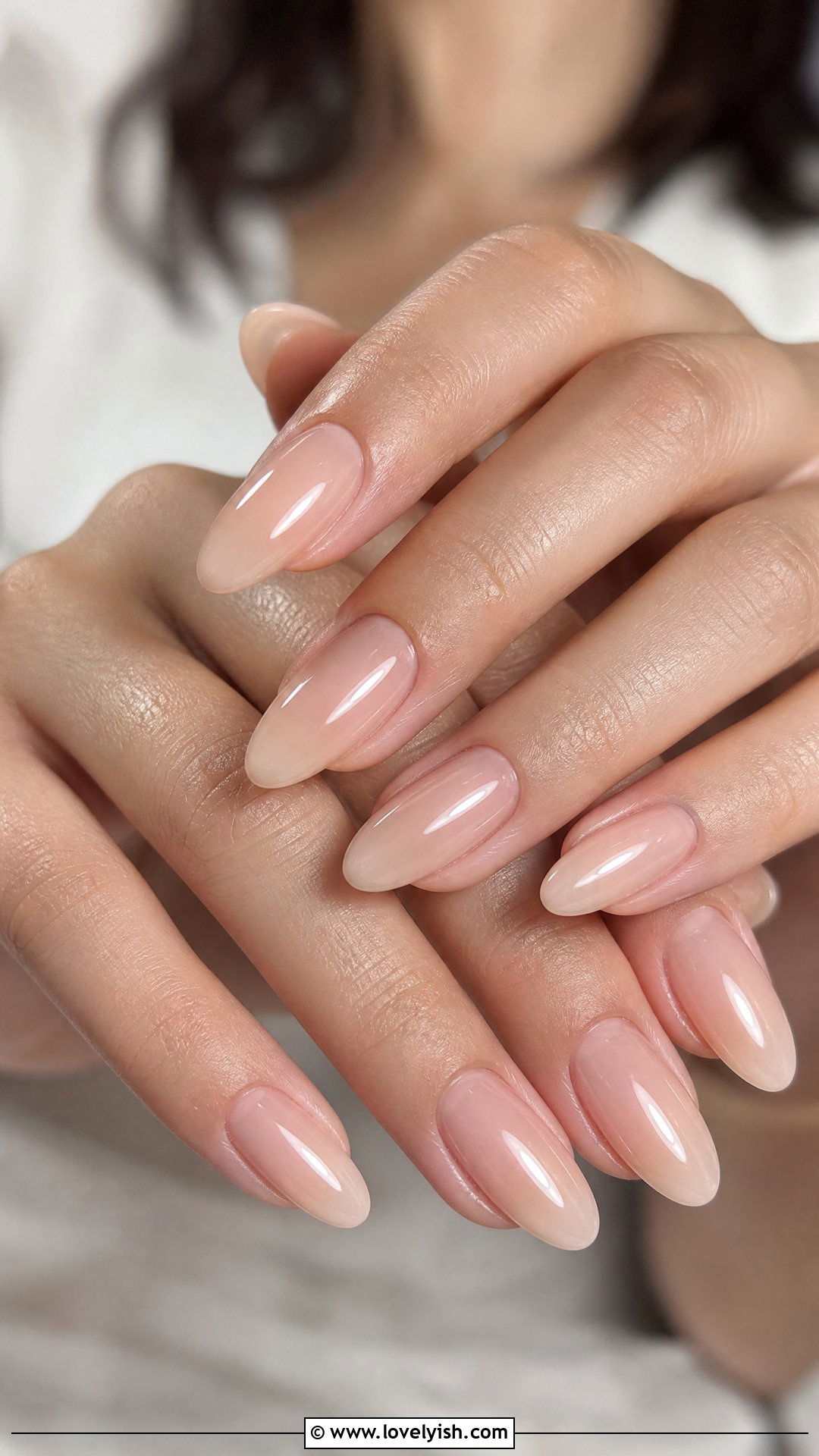 Sheer Nude Almond Gel X Nails - 25 gel x nail designs - 25 gel x nail designs