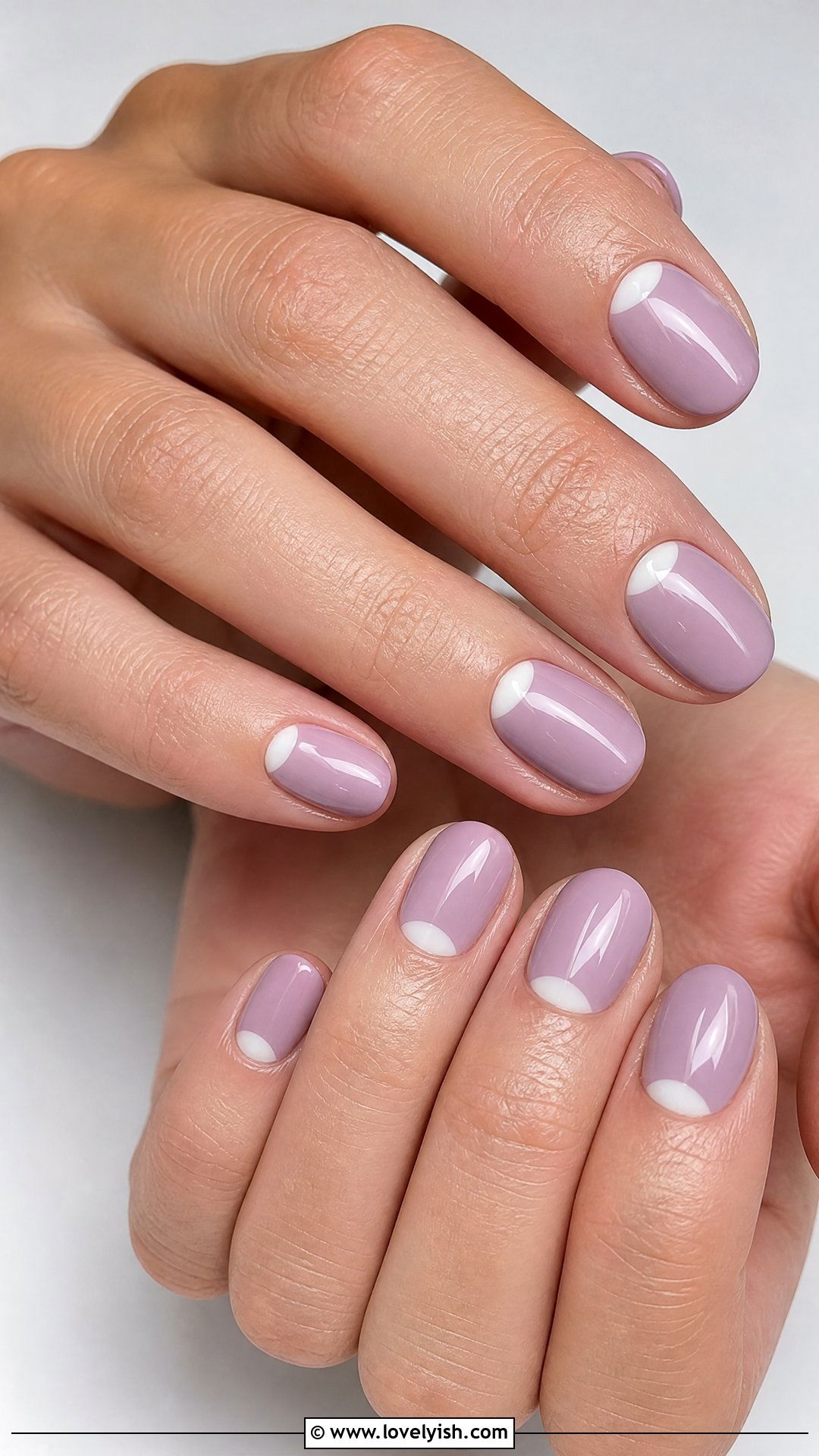 Sheer Nude Nails with Half Moon - 33 minimalist nail designs - 33 minimalist nail designs