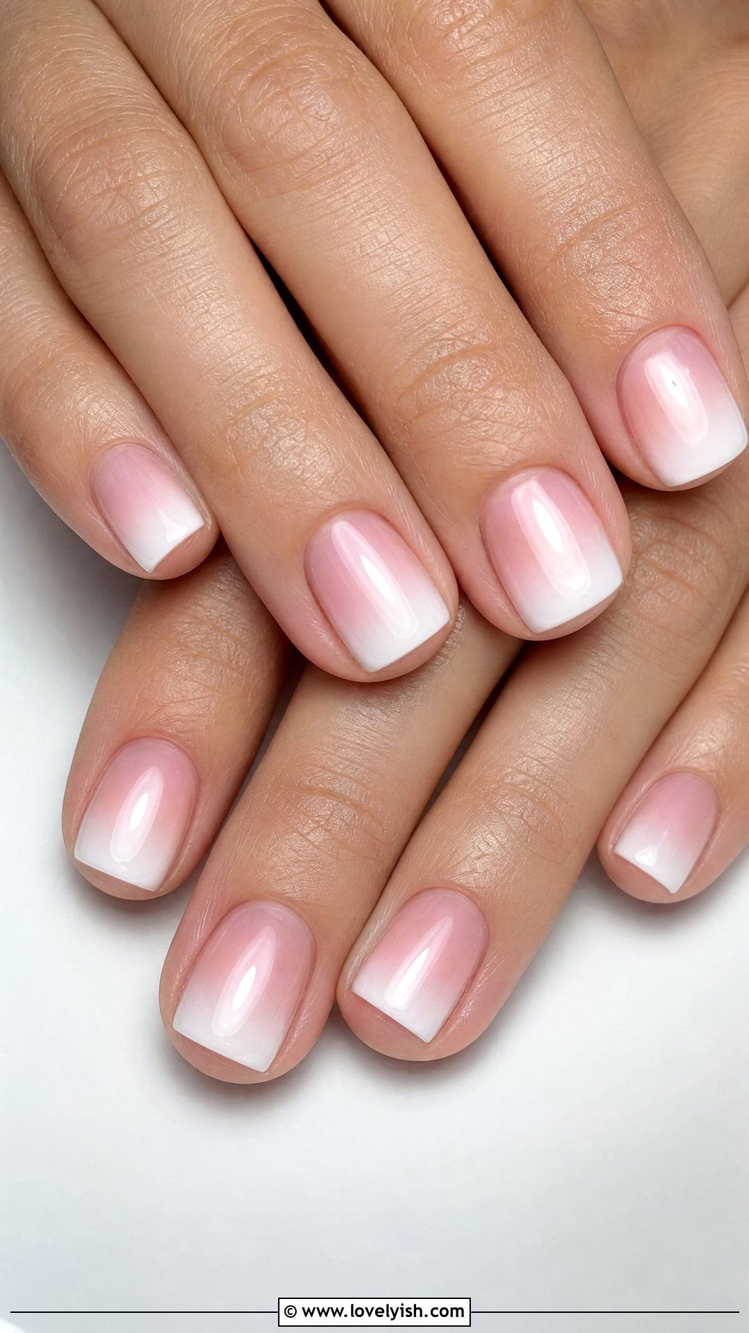 Sheer Nude Ombre Short Nails - 50 work appropriate nails - 50 work appropriate nails