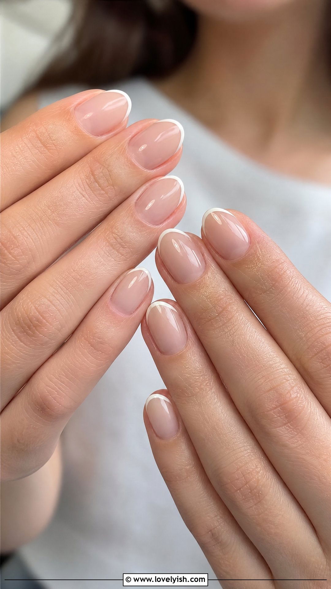 Sheer Nude With Micro French Tips - 25 mothers day nail designs - 25 mother's day nail designs