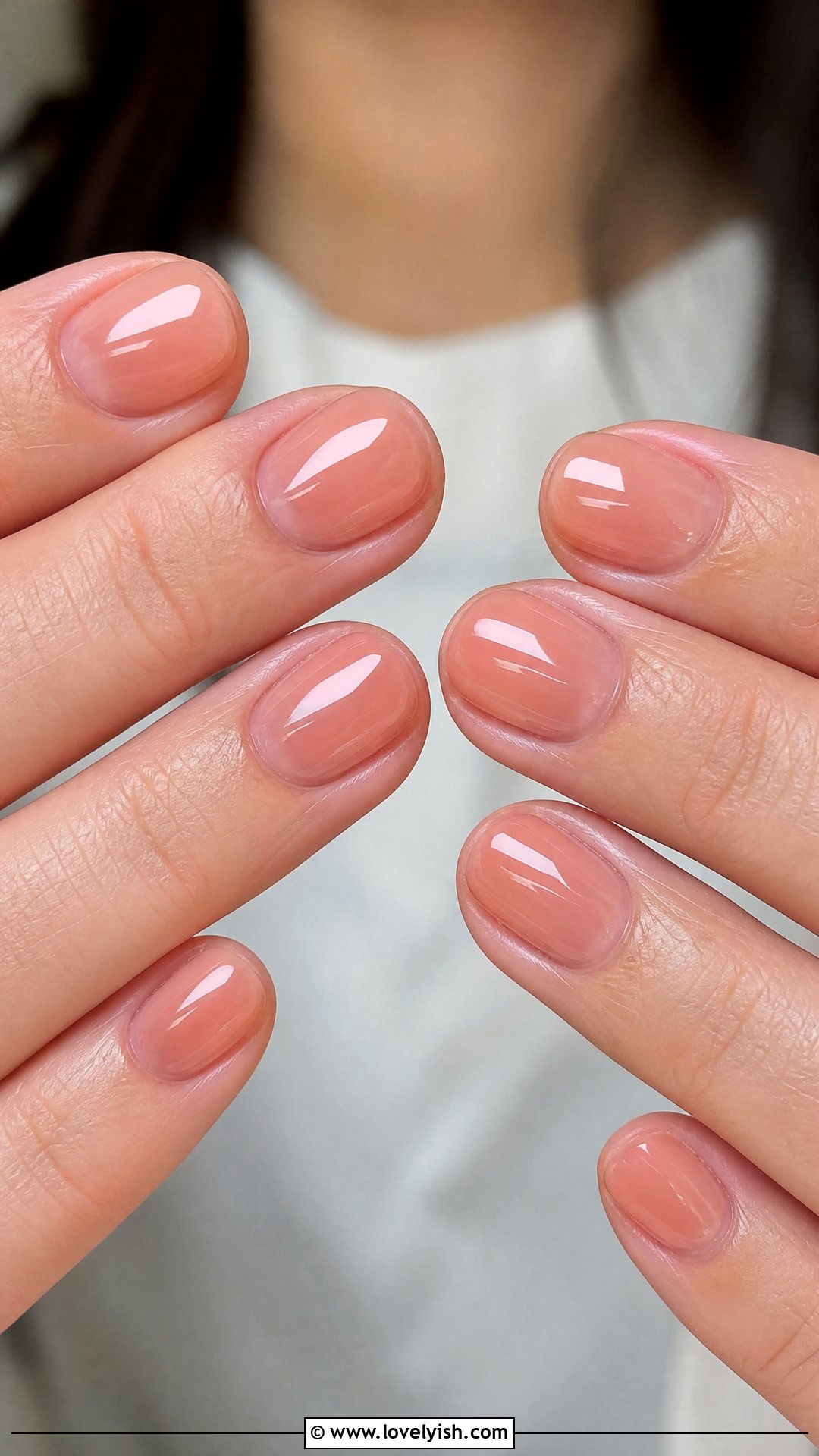 Sheer Peach Short Nails - 50 classy short nail designs - 50 classy short nail designs