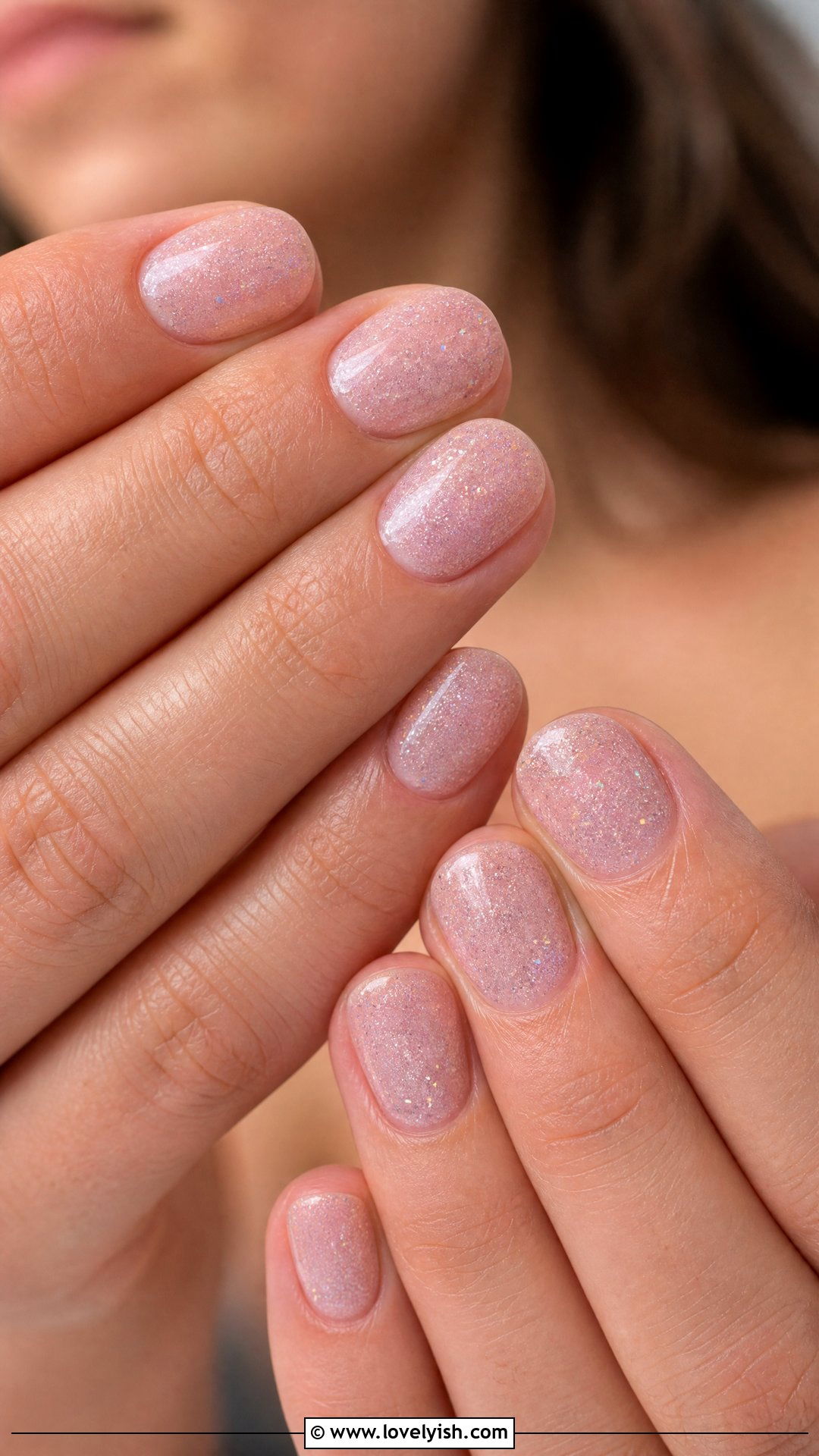 Sheer Pink Diamond Dust Nails - 50 sparkly nails - 50 sparkly nails