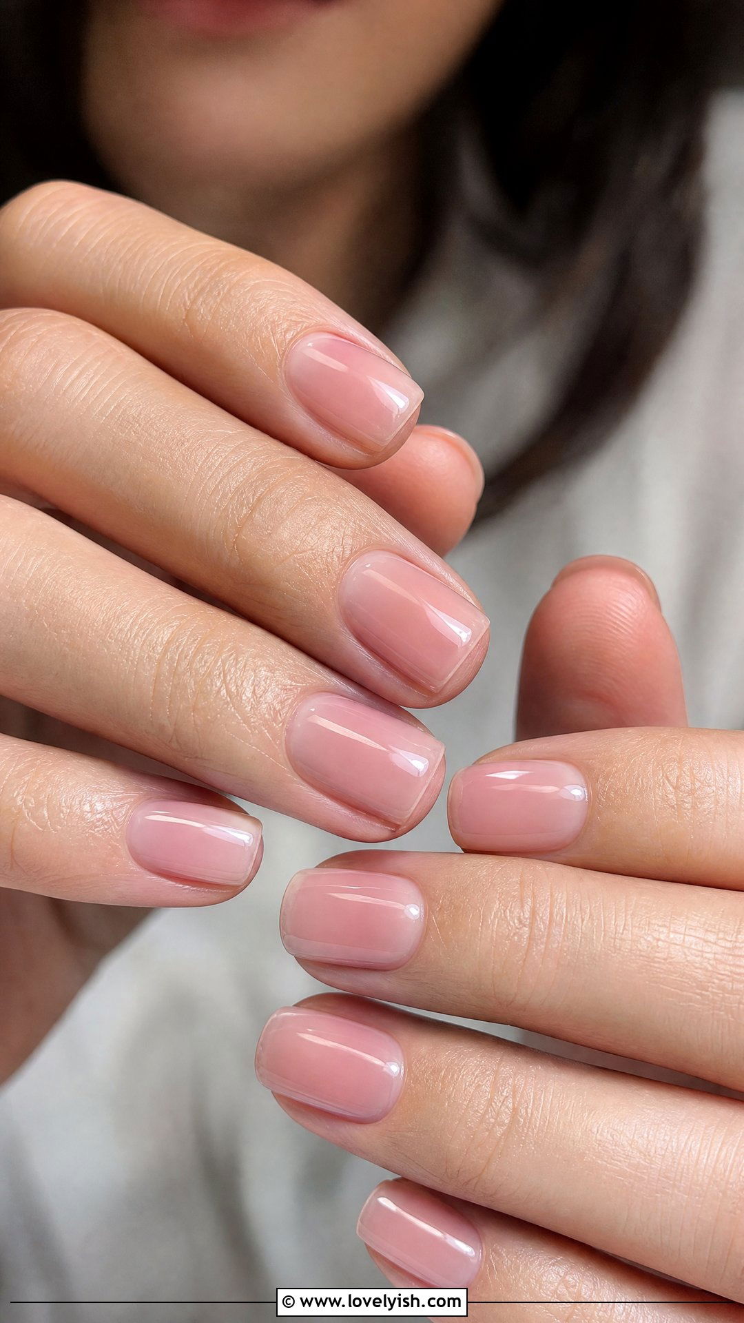 Sheer Pink Glass Nails - 50 short pink nail designs - 50 short pink nail designs