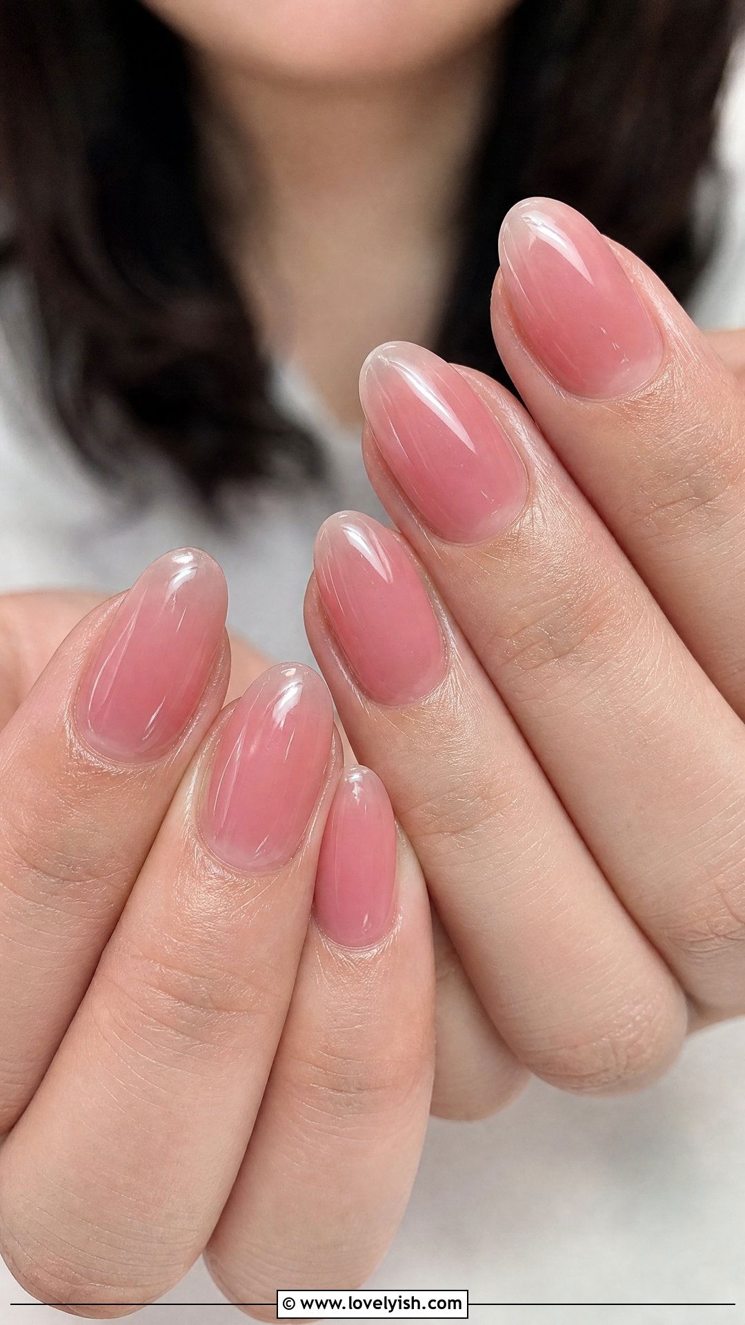 Sheer Pink Jelly Nails - 50 cute spring nail designs - 50 cute spring nail designs
