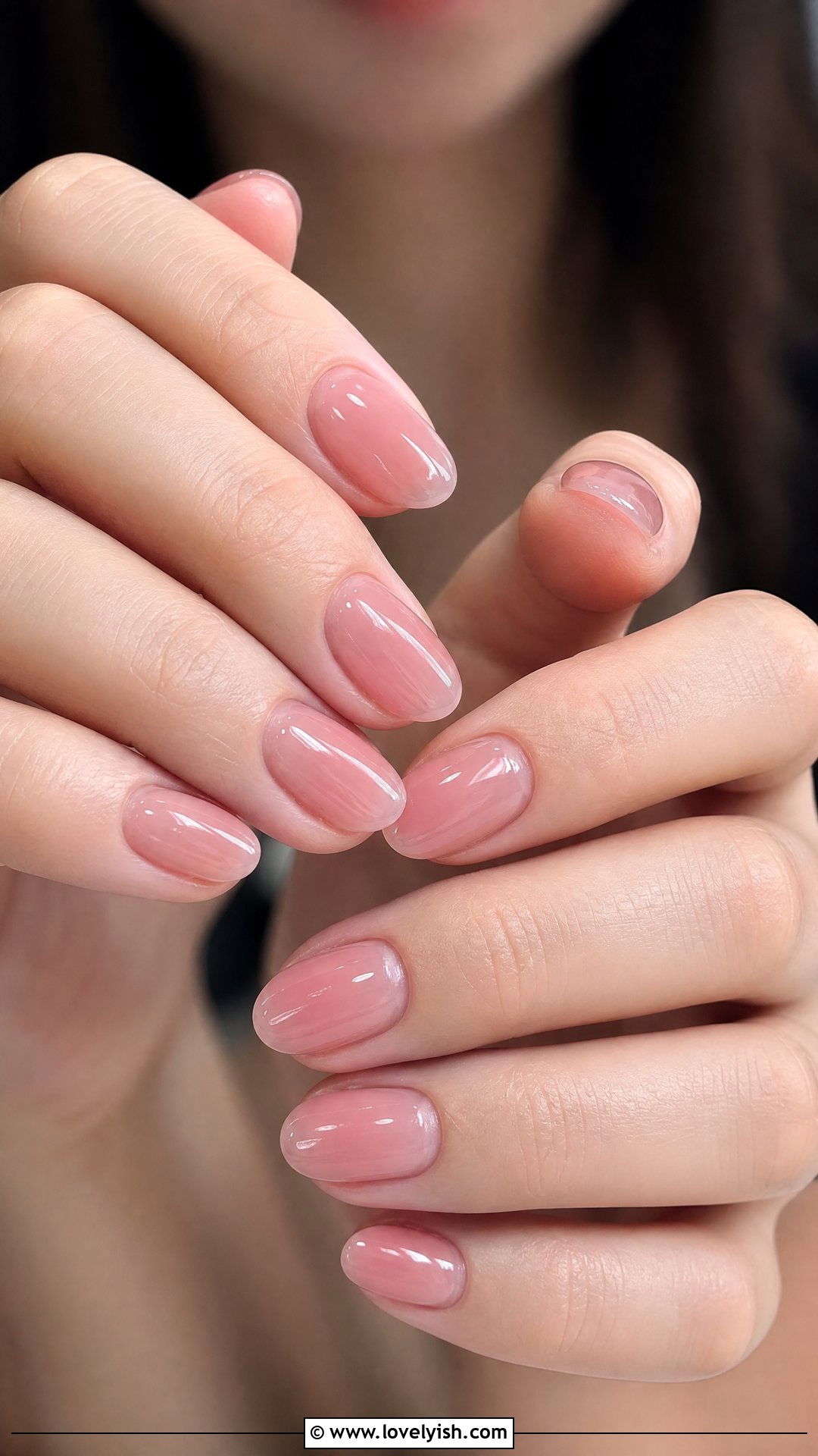 Sheer Pink Jelly Nails - 25 minimalist nail ideas - 25 minimalist nail ideas
