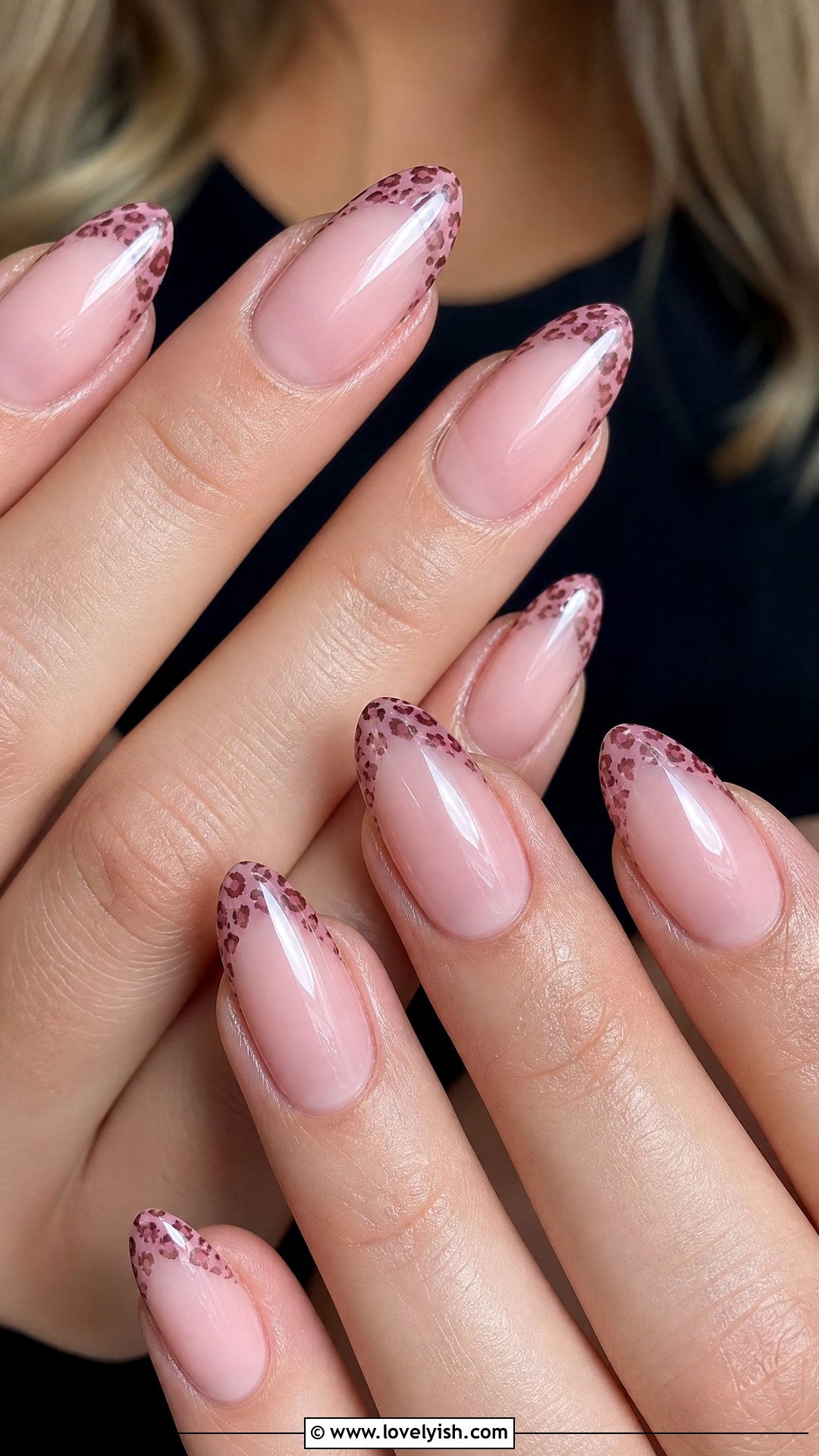 Sheer Pink Leopard French Tips - 50 leopard print nails - 50 leopard print nails