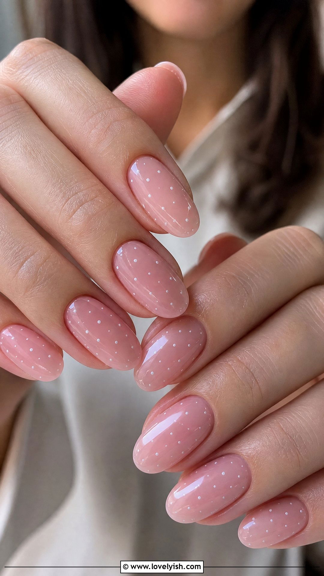 Sheer Pink Micro Dot Nails - 35 nail art for beginners - 35 nail art for beginners