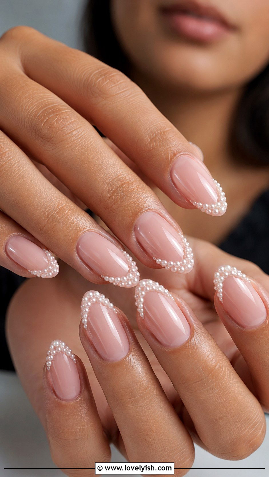 Sheer Pink Pearl Tip Nails - 50 balletcore nails - 50 balletcore nails