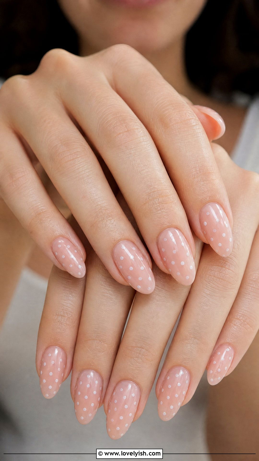 Sheer Pink Polka Dot Nails - 50 classy nails - 50 classy nails
