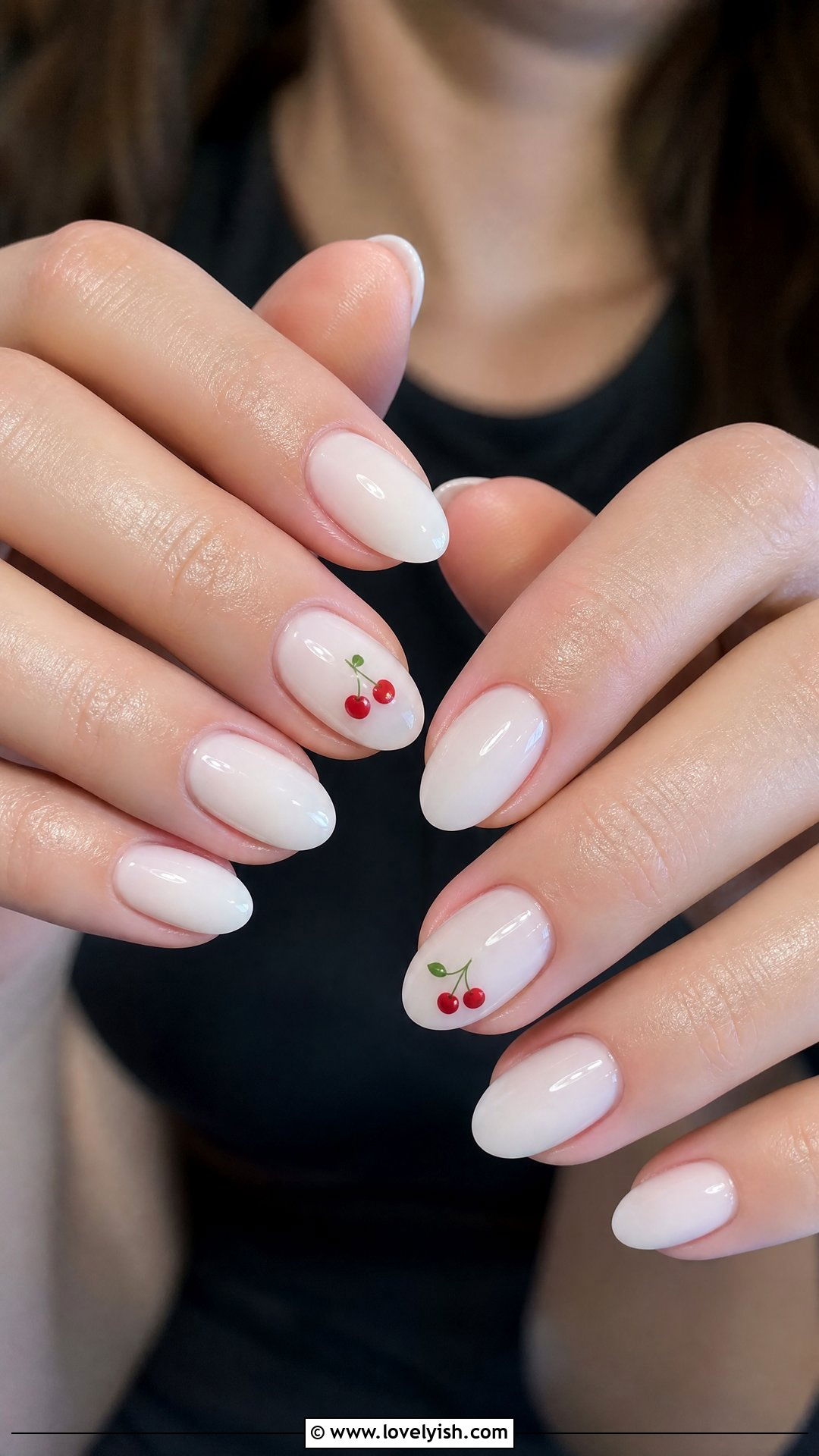 Short Almond Cherry Nails - 50 cherry nails - 50 cherry nails