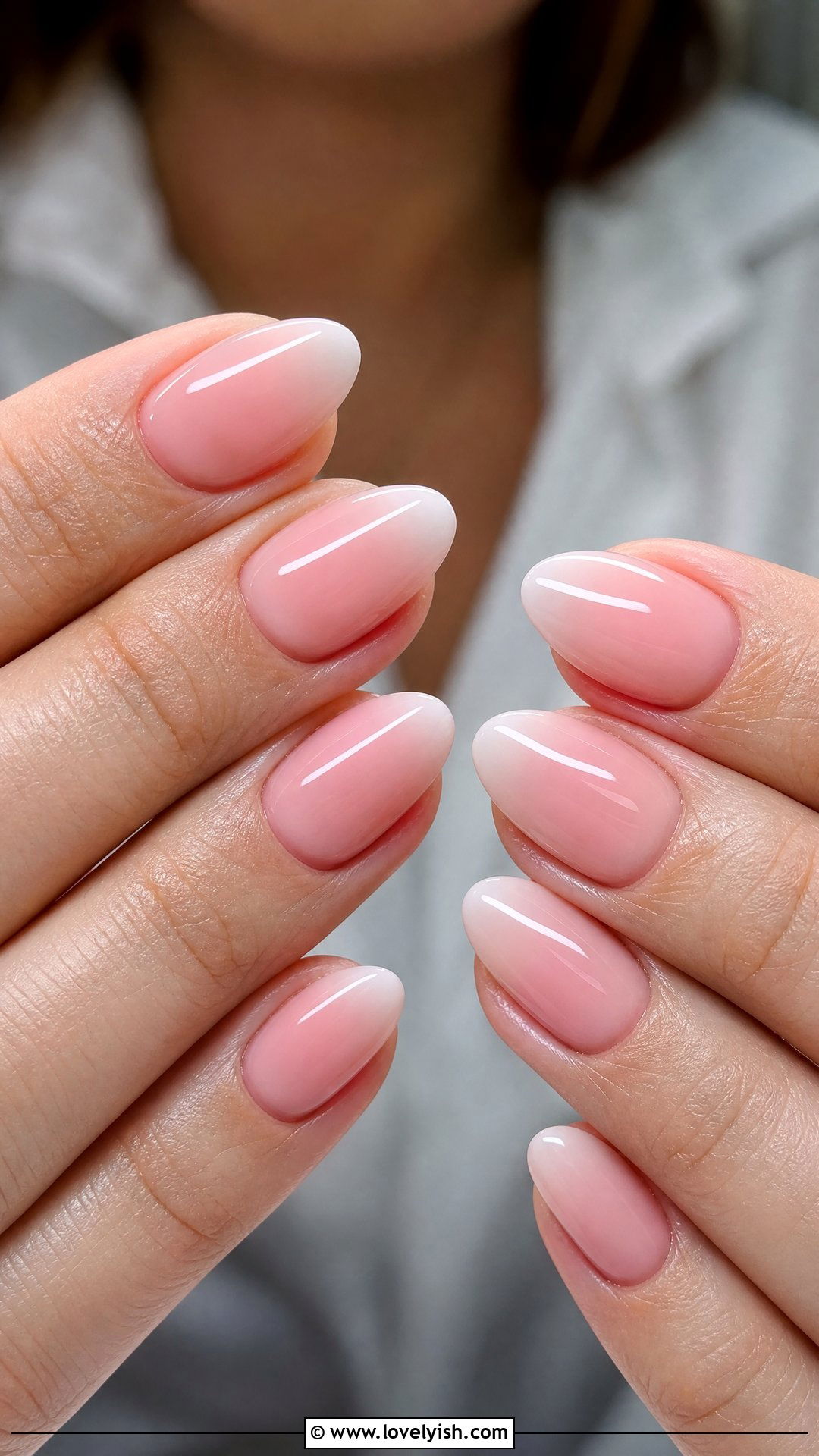 Short Almond Soft Pink French Ombre - 50 french ombre nails - 50 french ombre nails