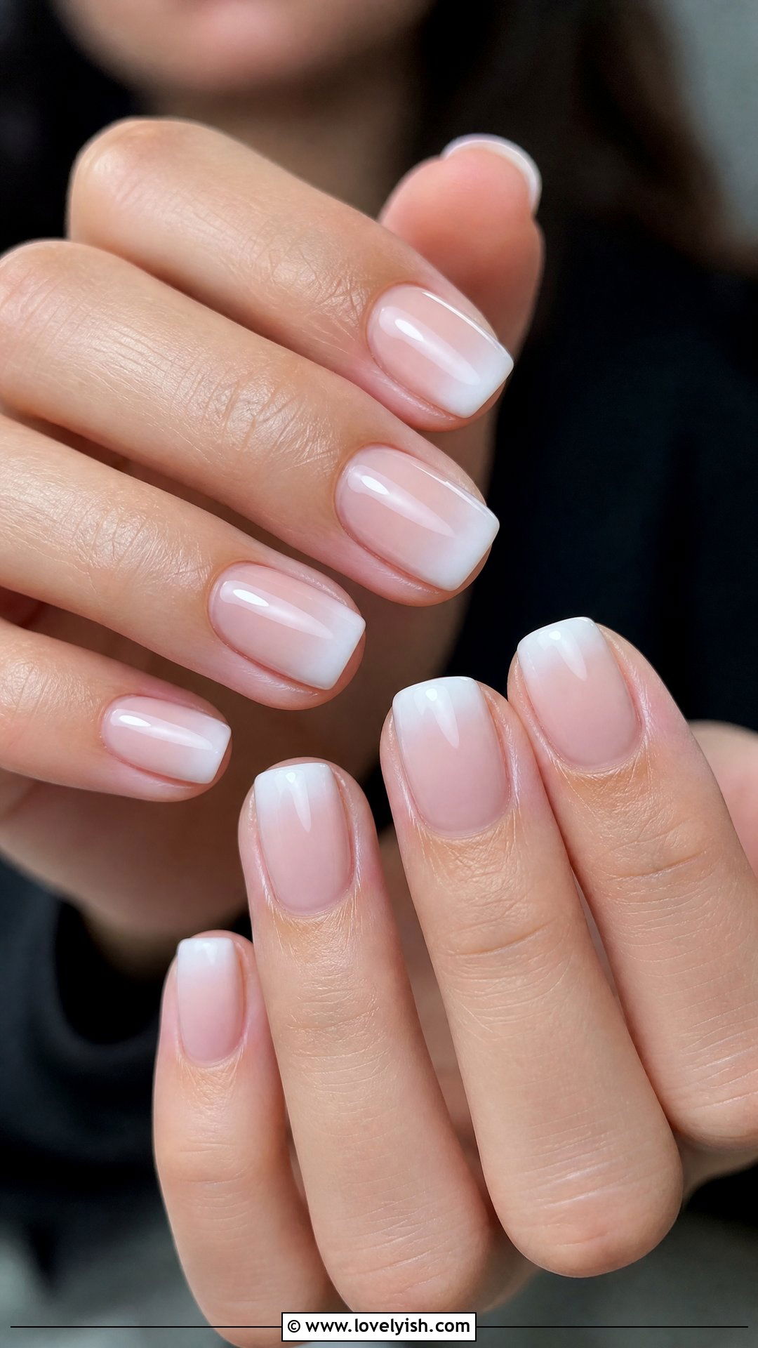 Short Ombre French Tip Nails - 50 ombre french nails - 50 ombre french nails