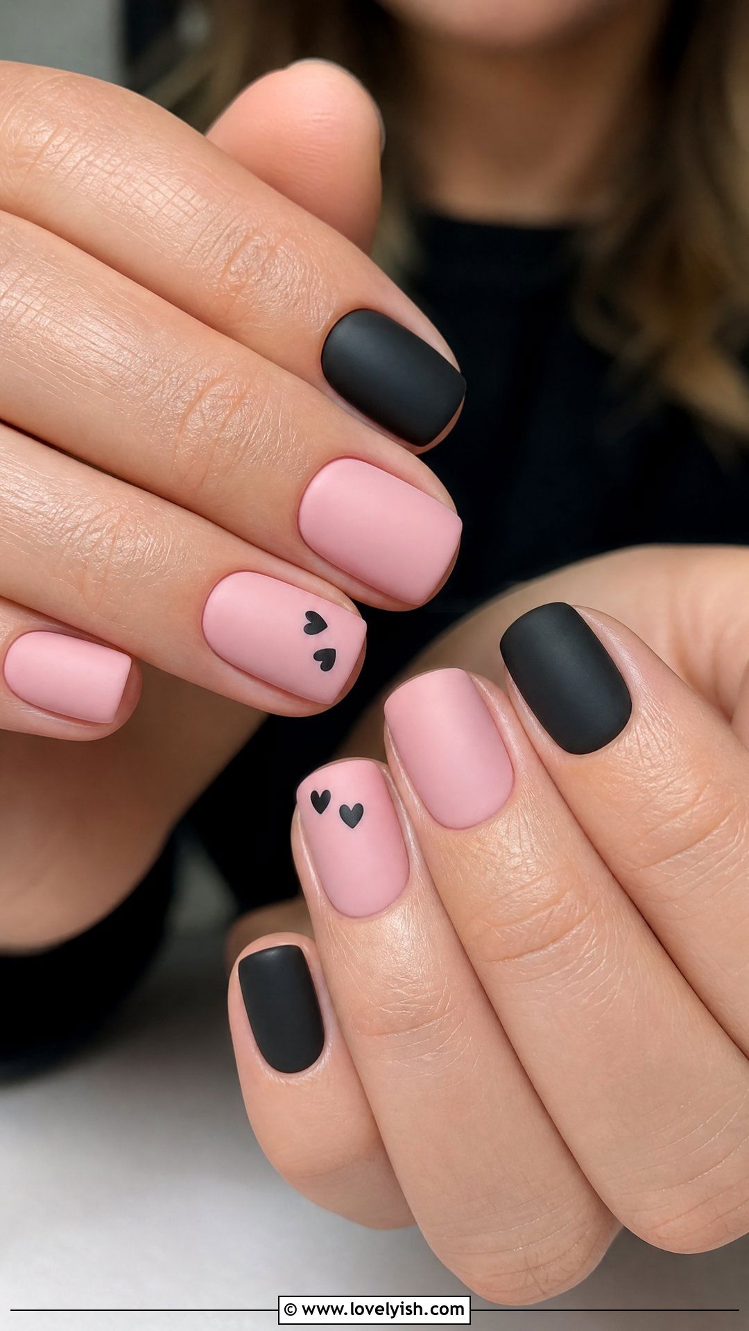 Short Pink and Black Nails - 50 pink and black nails - 50 pink and black nails