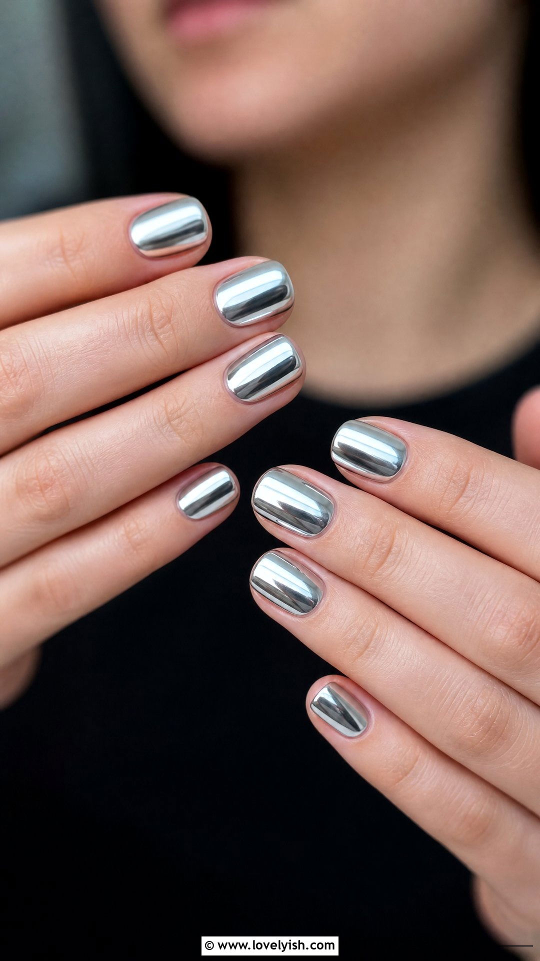 Short Silver Chrome Nails - 50 silver nails - 50 silver nails