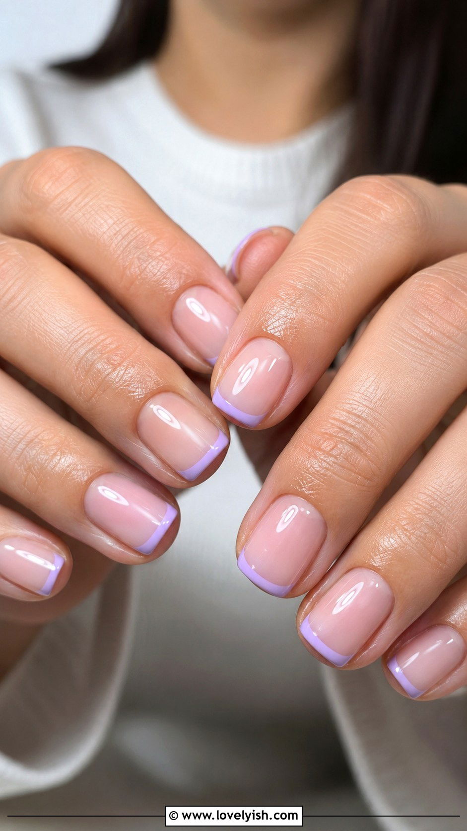 Short Square Pastel French Tip Nails - 50 pastel french tip nails - 50 pastel french tip nails