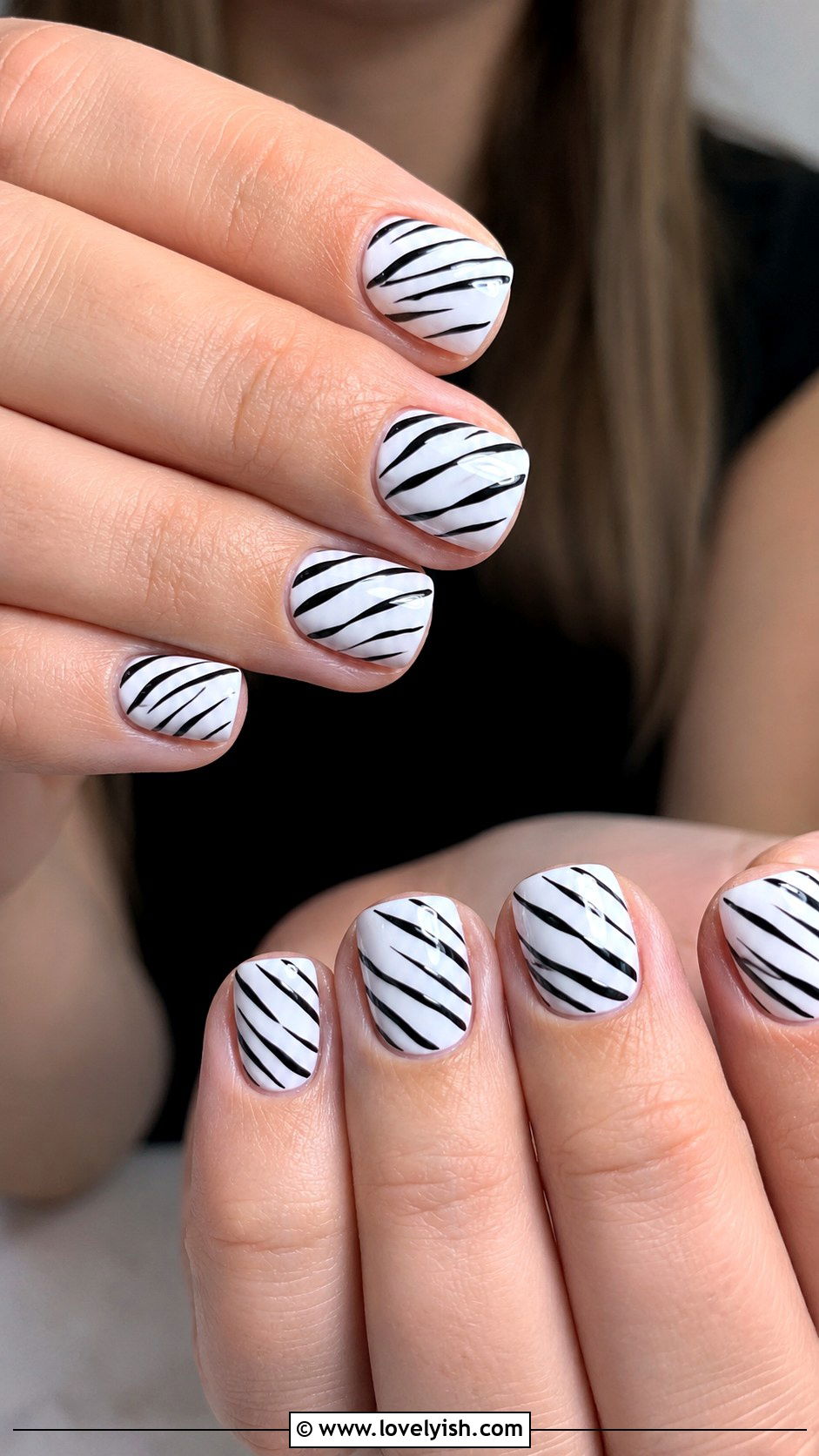 Short Zebra Print Nails - 50 zebra print nails - 50 zebra print nails