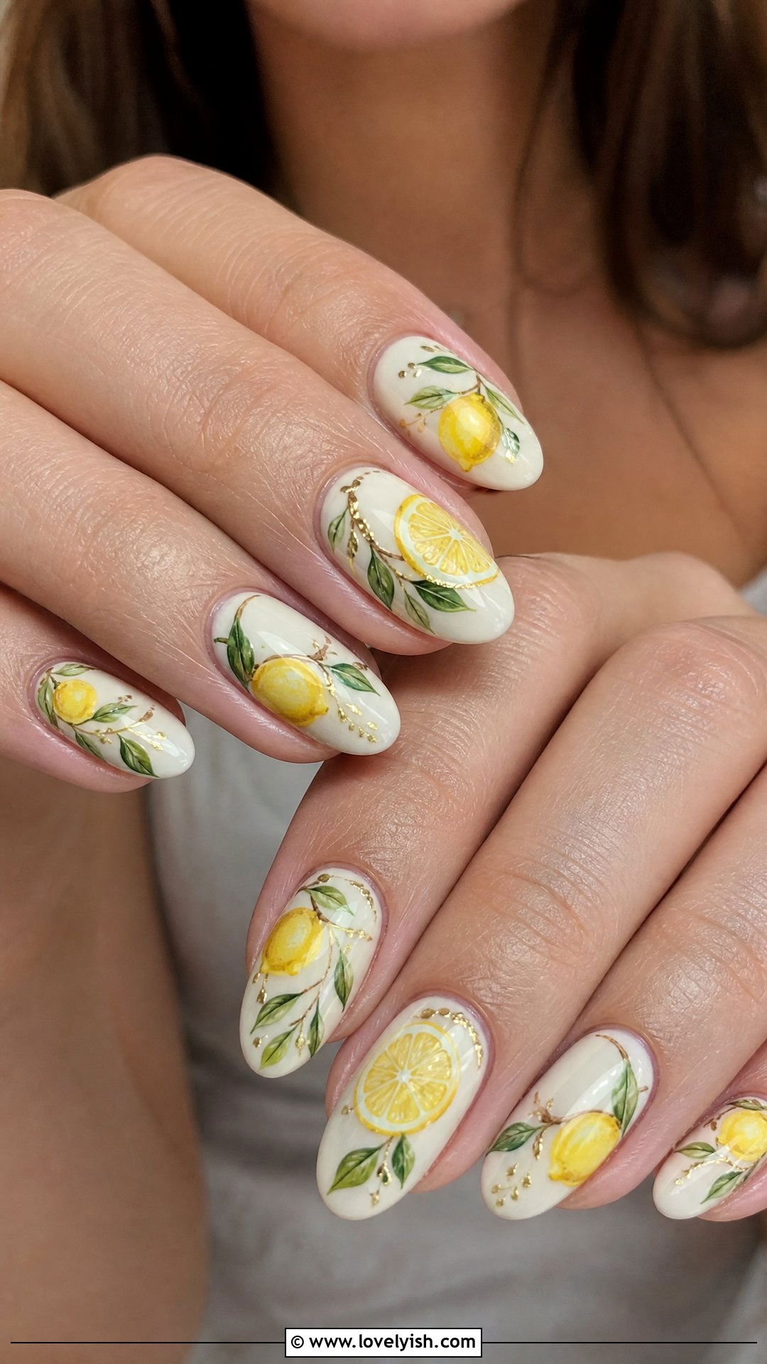 Sicilian Lemon Nails - 50 lemon nail design ideas - 50 lemon nail design ideas