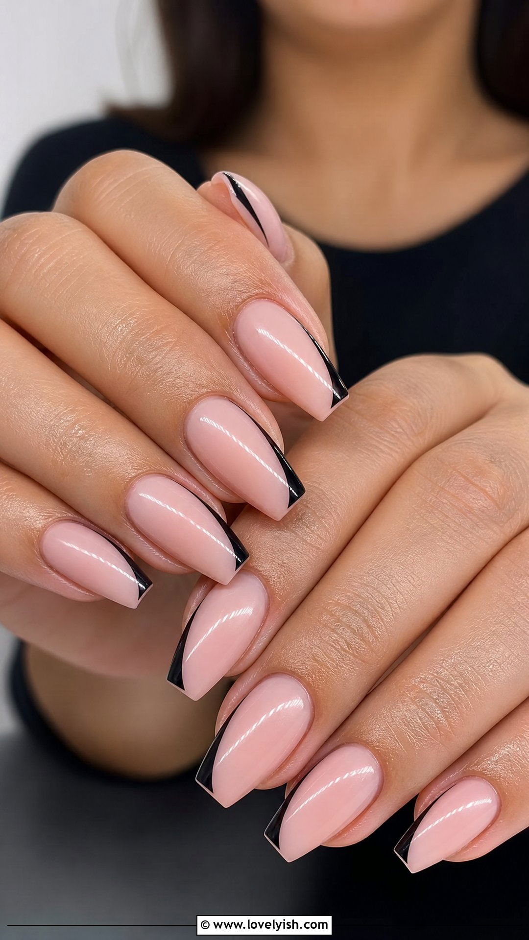 Side French Asymmetrical Nails - 44 nails designs - 44 nails designs