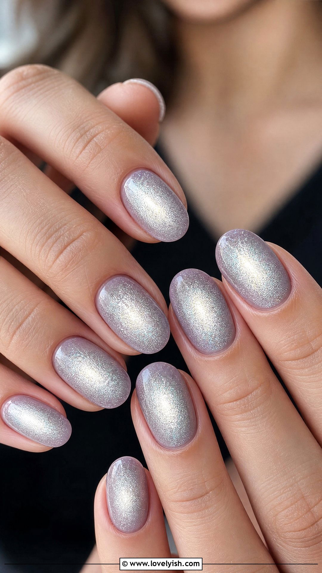 Silver Aura Glitter Nails - 50 sparkly silver nails - 50 sparkly silver nails
