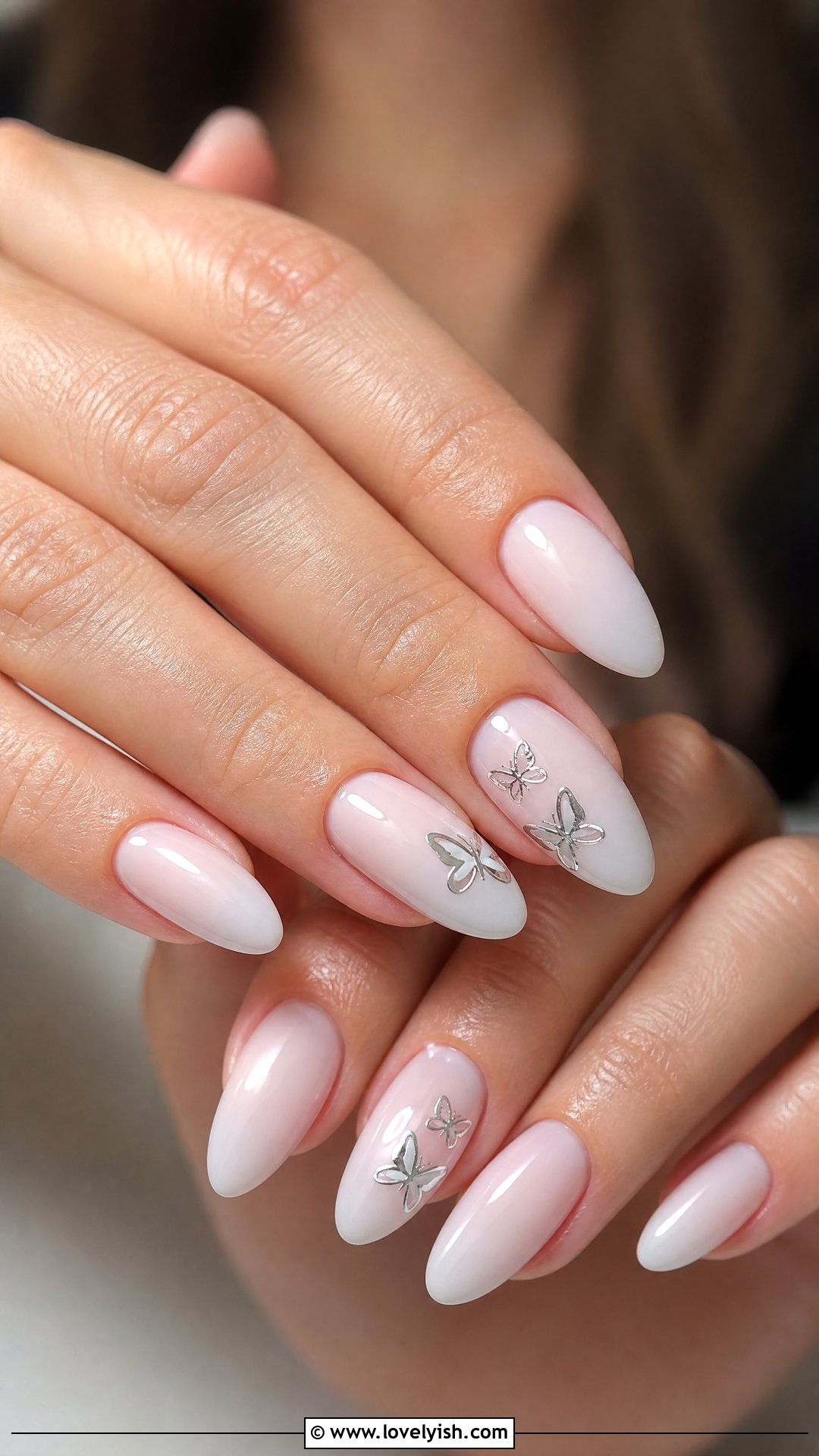 Silver Butterfly Nails - 50 silver nails - 50 silver nails