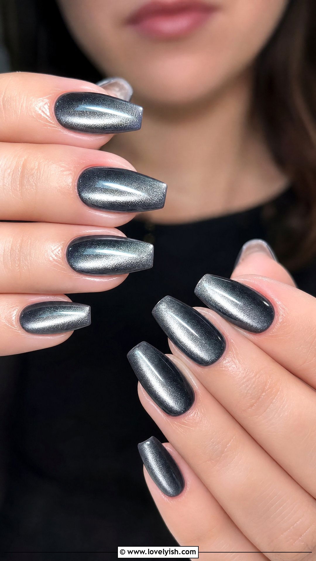 Silver Cat Eye Nails - 25 silver nail designs - 25 silver nail designs