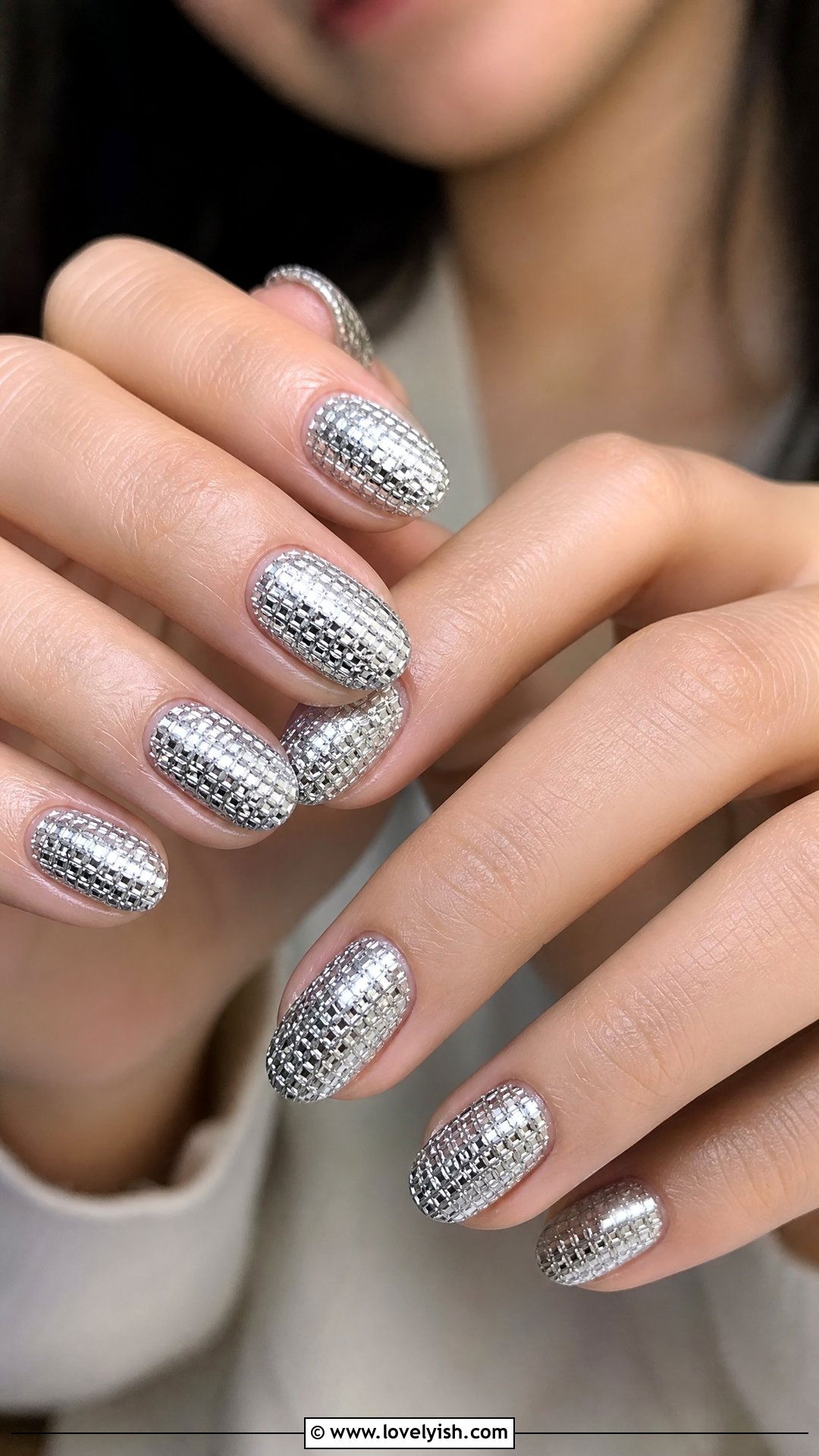 Silver Chrome Disco Ball Nails - 50 silver chrome nails - 50 silver chrome nails