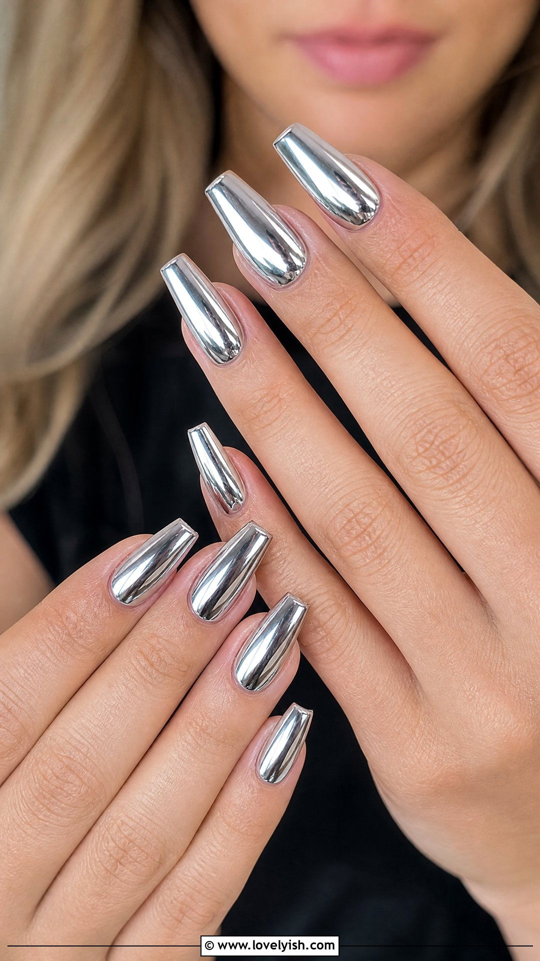 Silver Chrome Disco Birthday Nails - 25 birthday nail ideas - 25 birthday nail ideas