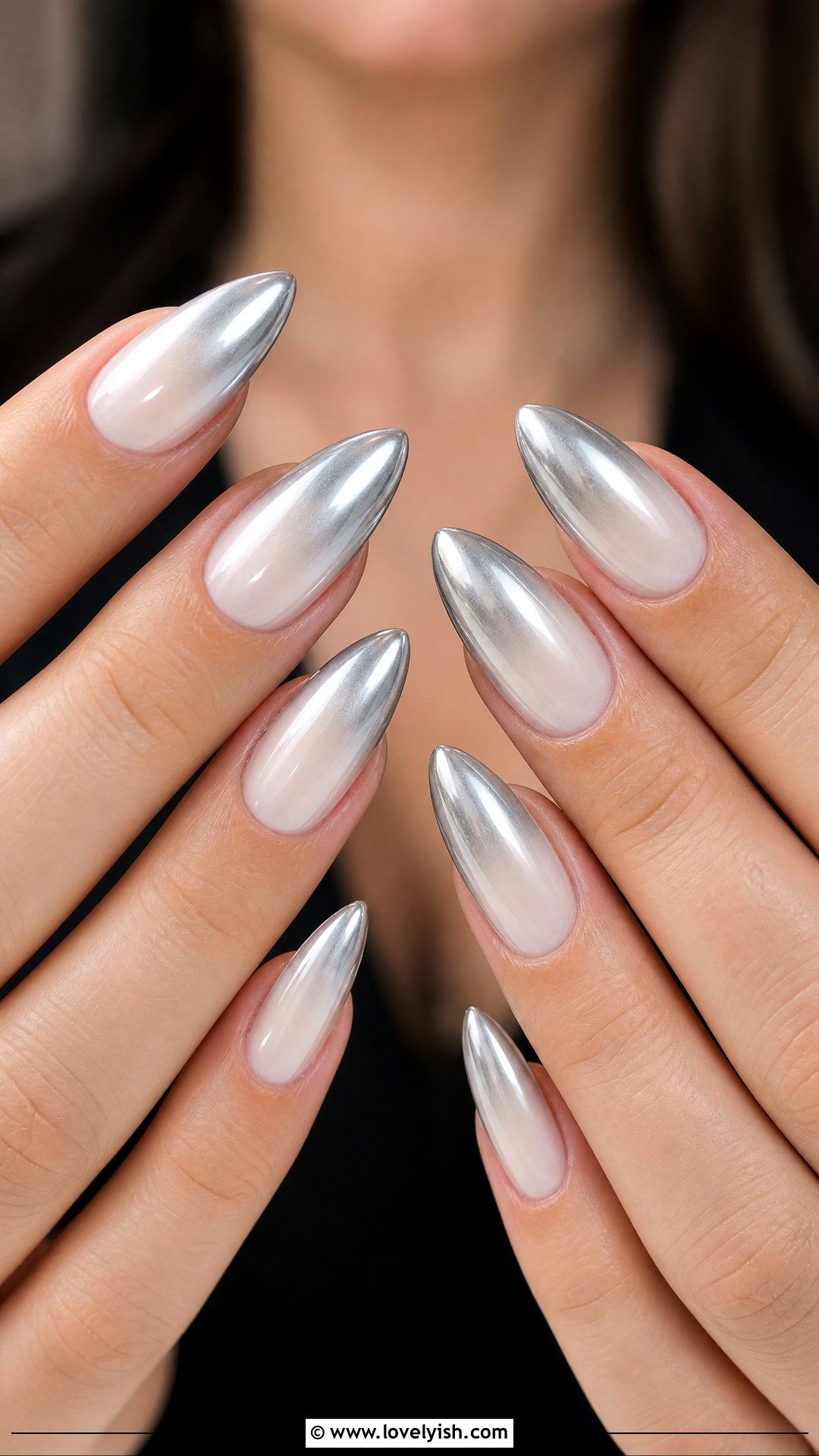 Silver Chrome Ombre Nails - 50 silver chrome nails - 50 silver chrome nails